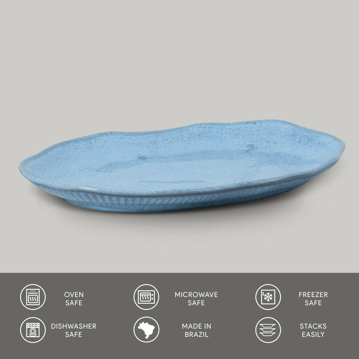 Shallow Bio Oval Platter Medium Set of 4 - Image 16