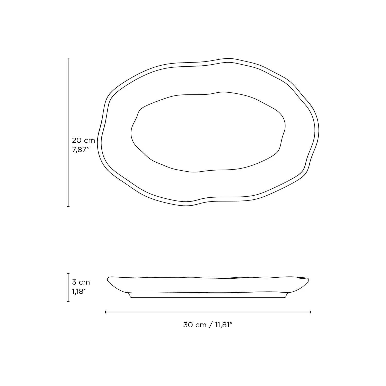 Shallow Bio Oval Platter Medium Set of 4 - Image 9