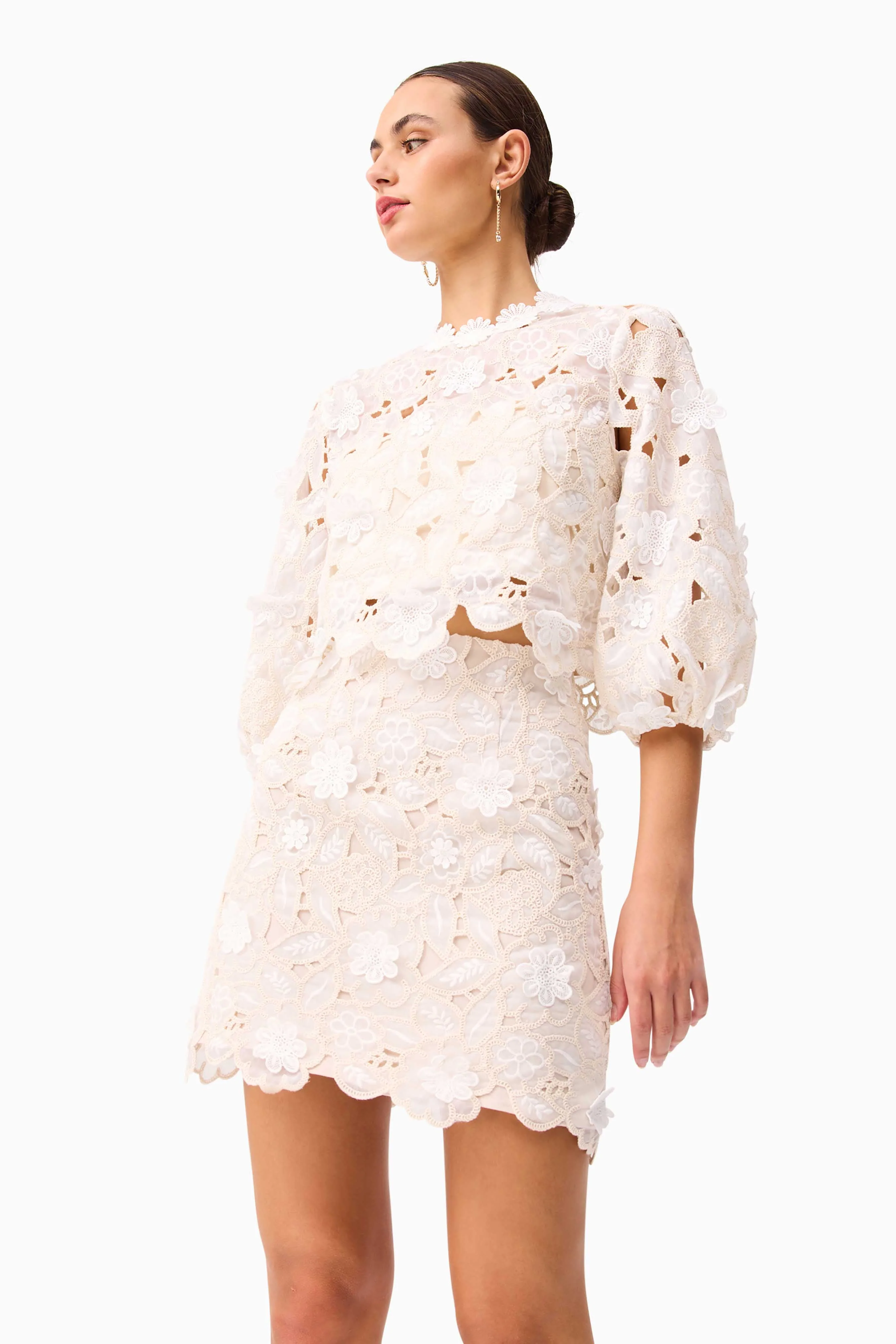Elliatt - Sienna Top & Mini Skirt Set - Cream - Image 2