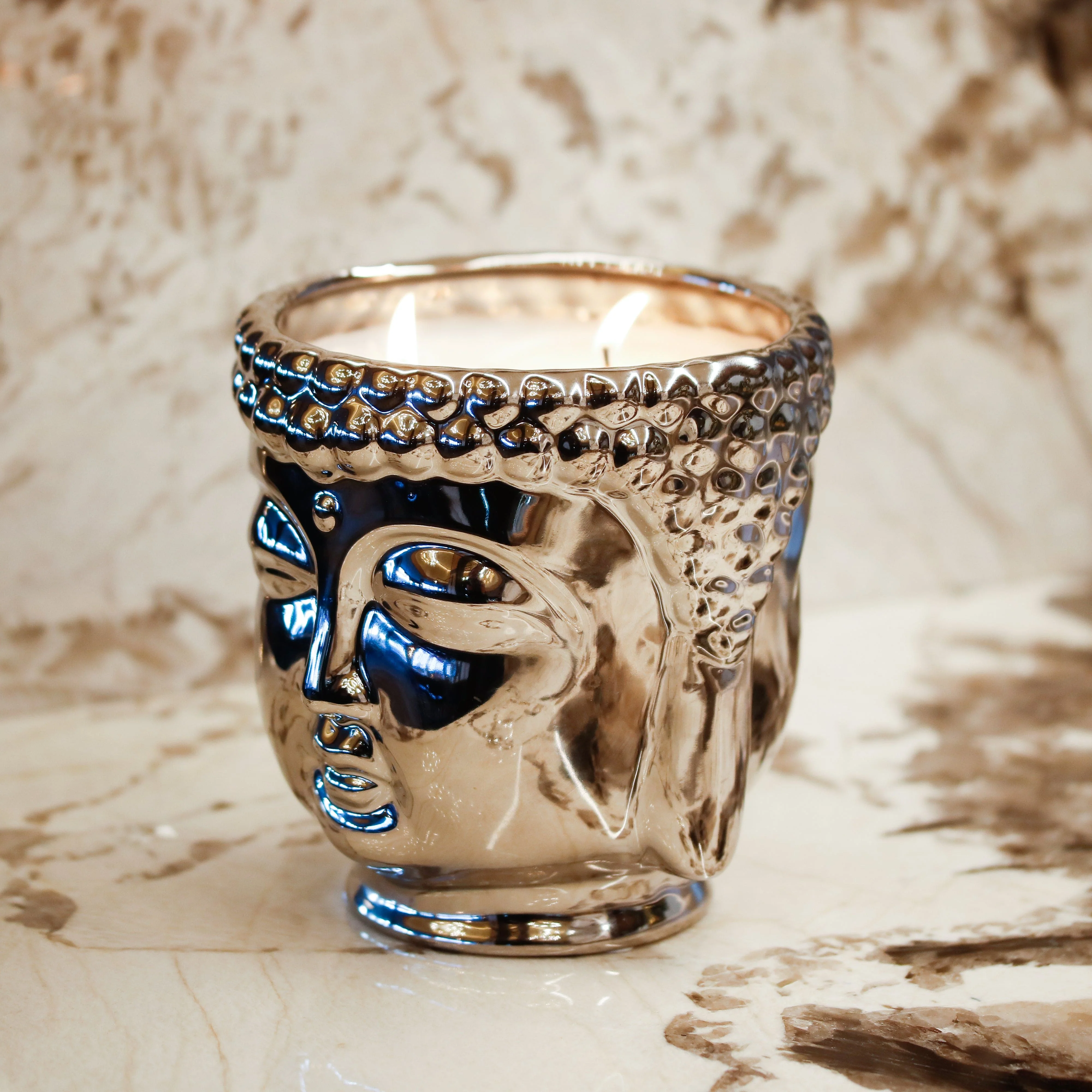 Silver Buddha Candle - Image 3