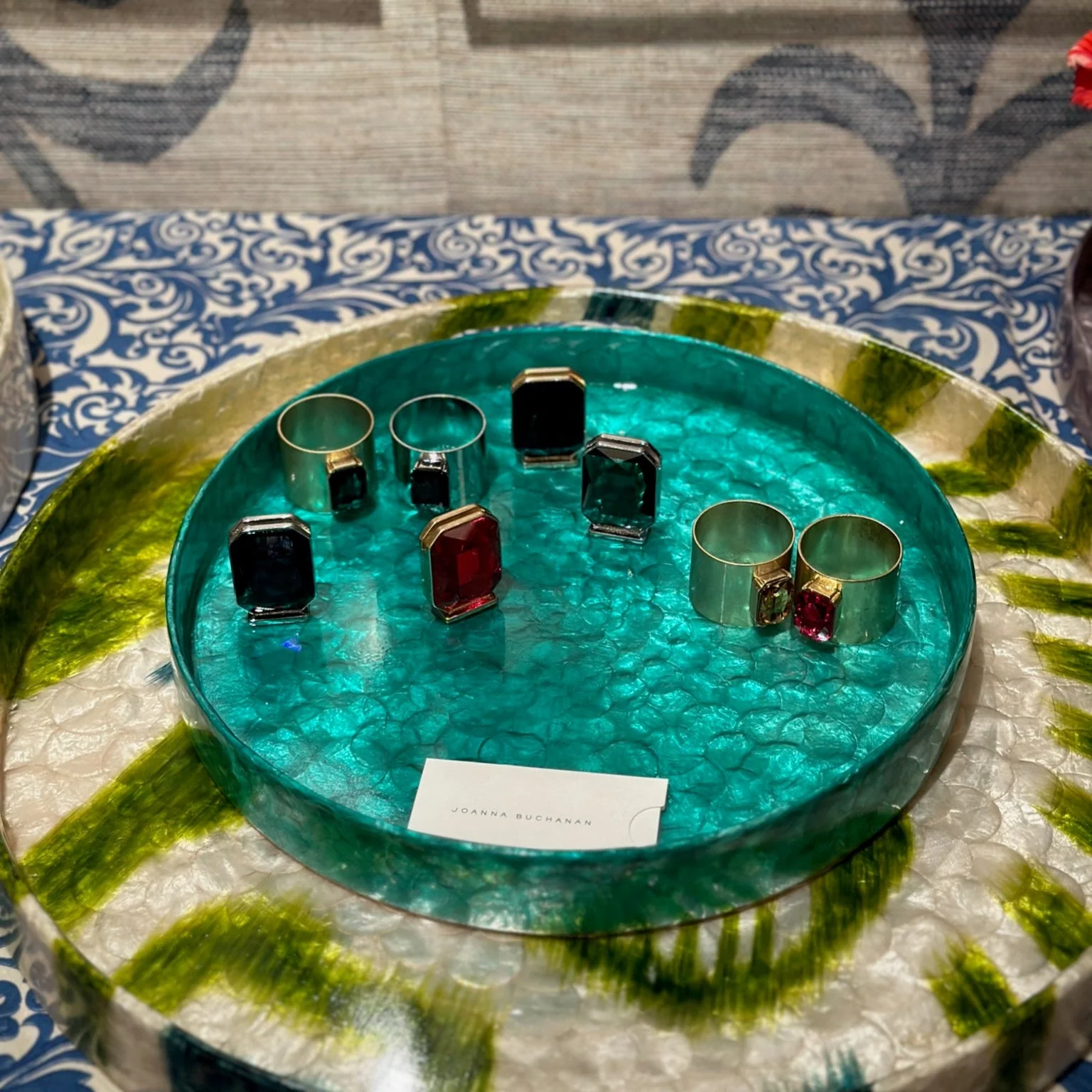 Small capiz tray, emerald - Image 3