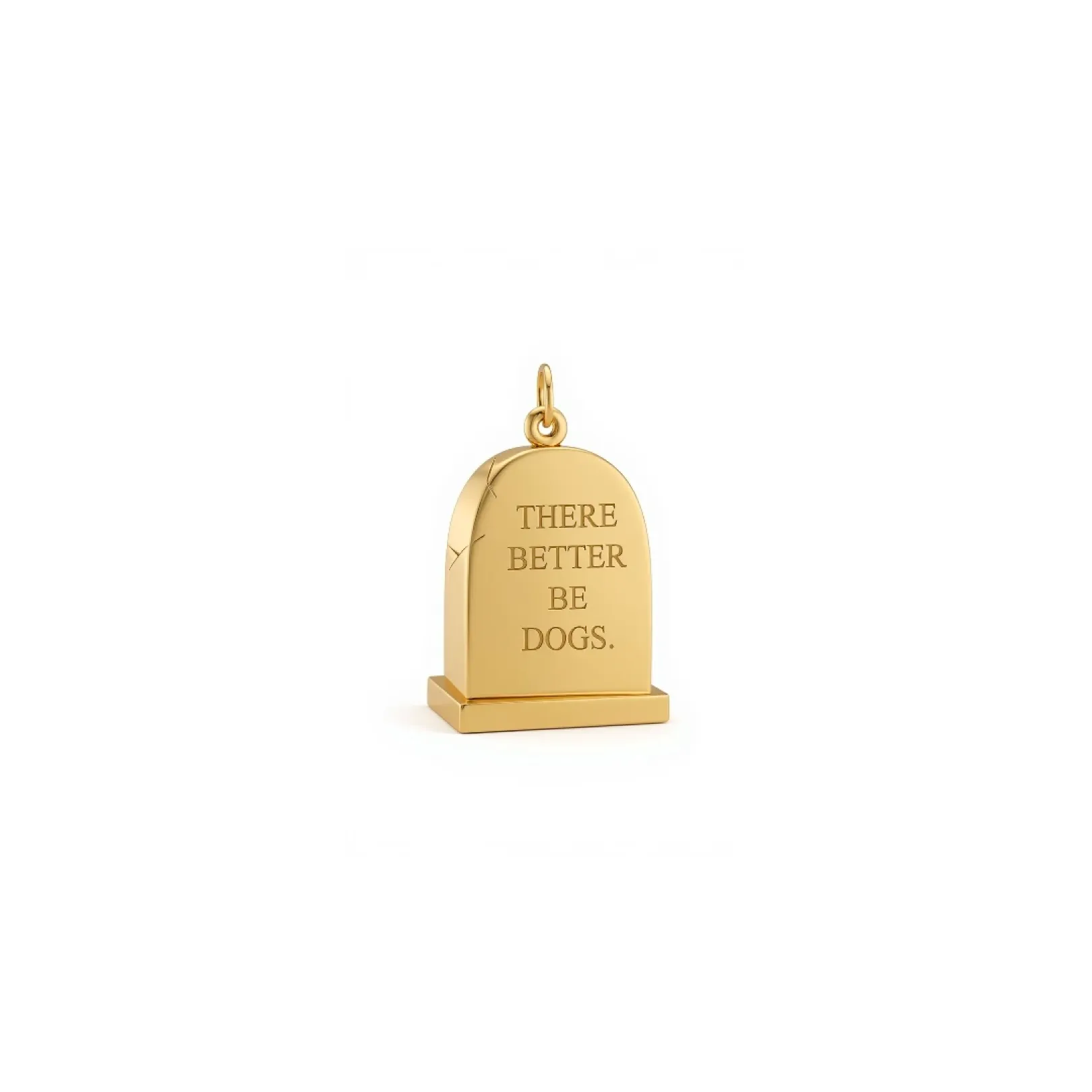 Small Gold Gravestone Pendant
