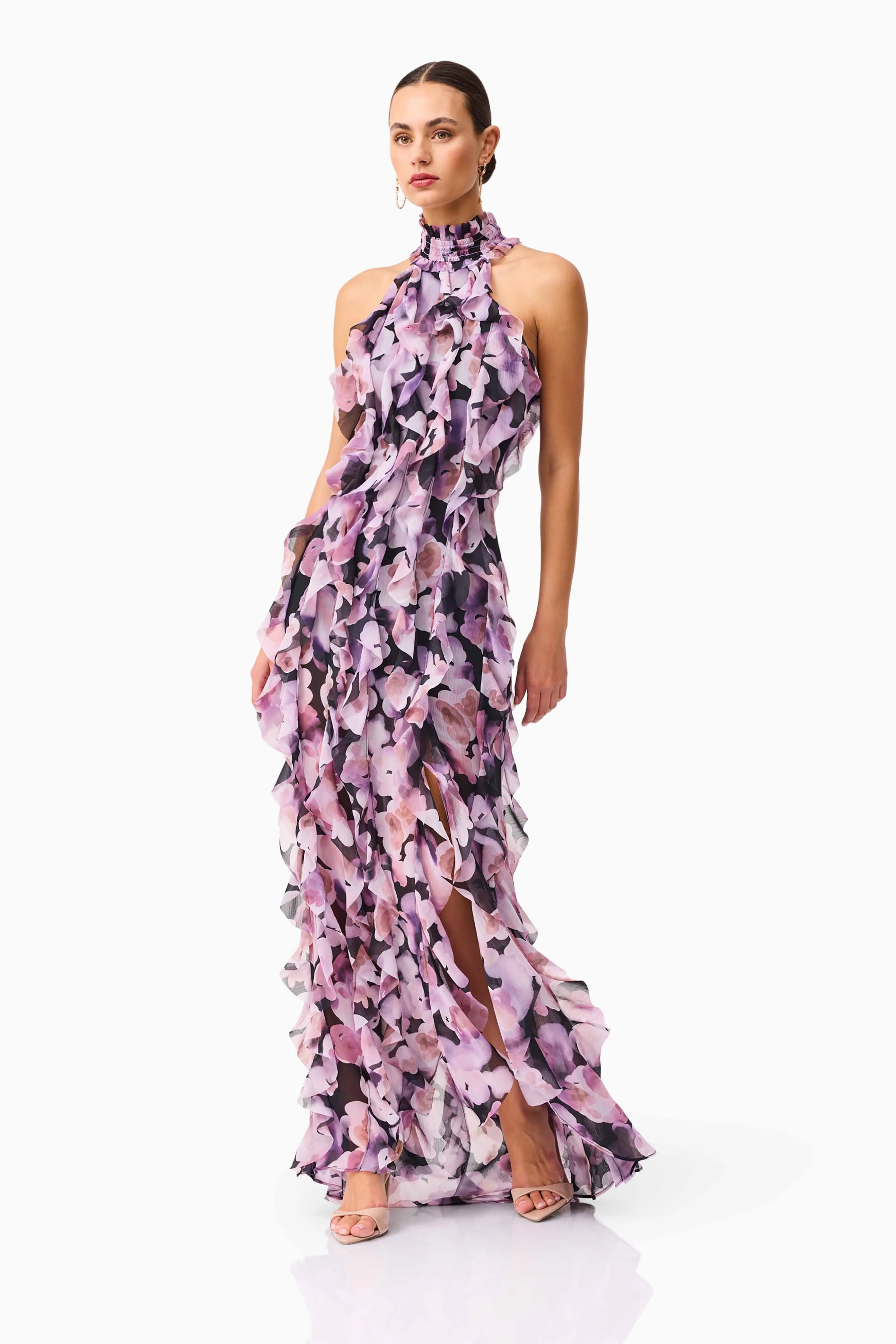Elliatt - Solene Halter Gown - Black Lilac - Image 3