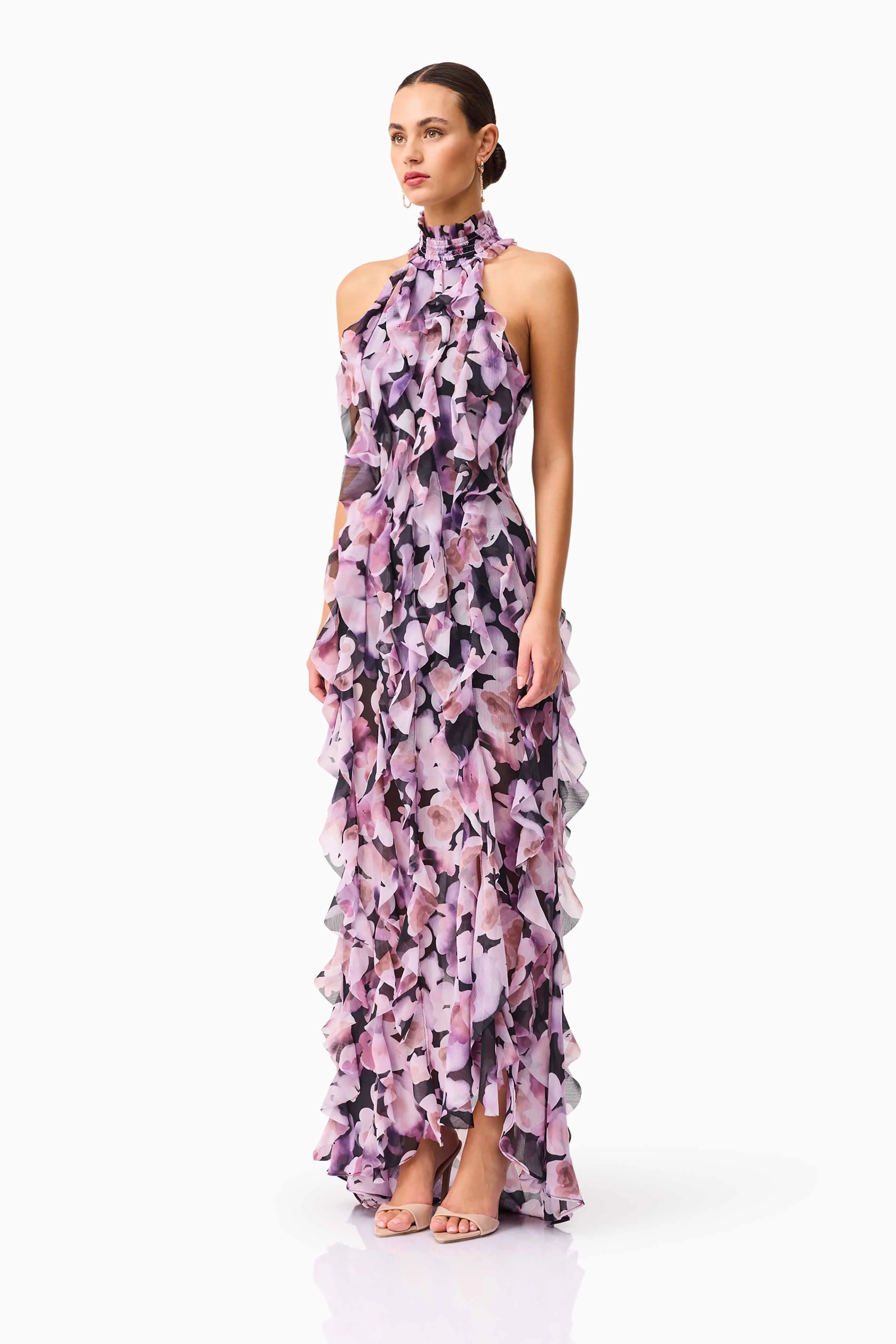 Elliatt - Solene Halter Gown - Black Lilac - Image 4