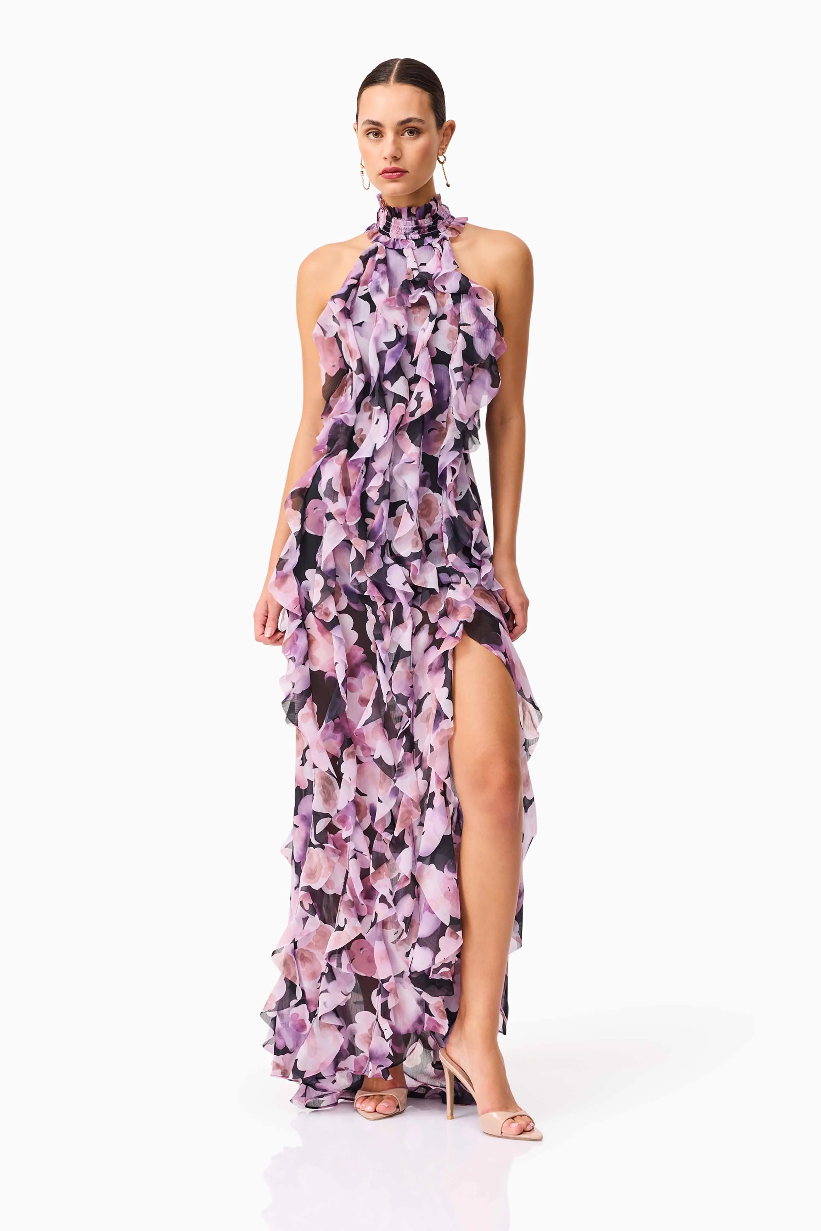 Elliatt - Solene Halter Gown - Black Lilac - Image 6