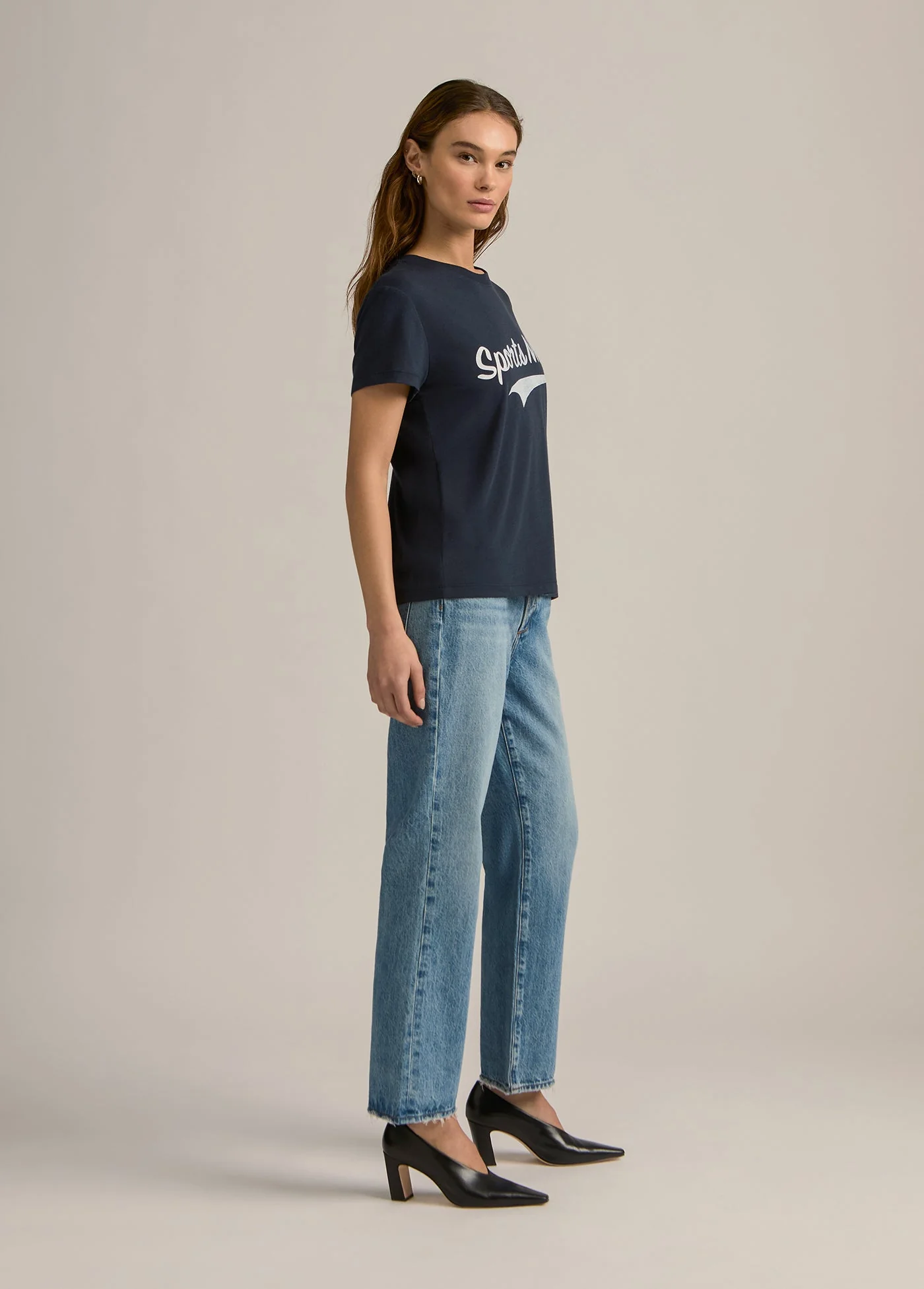 Favorite Daughter - Sports Mom Tee - Navy with White - Image 3