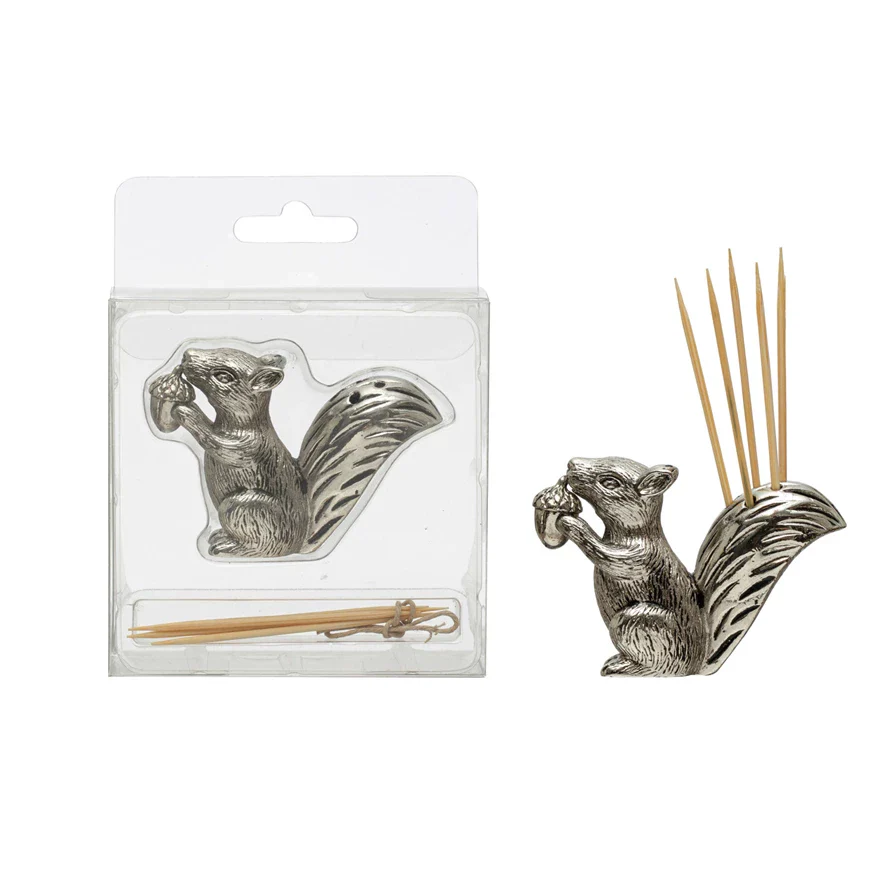 Squirrel Toothpick Holder w/ 6 Toothpicks