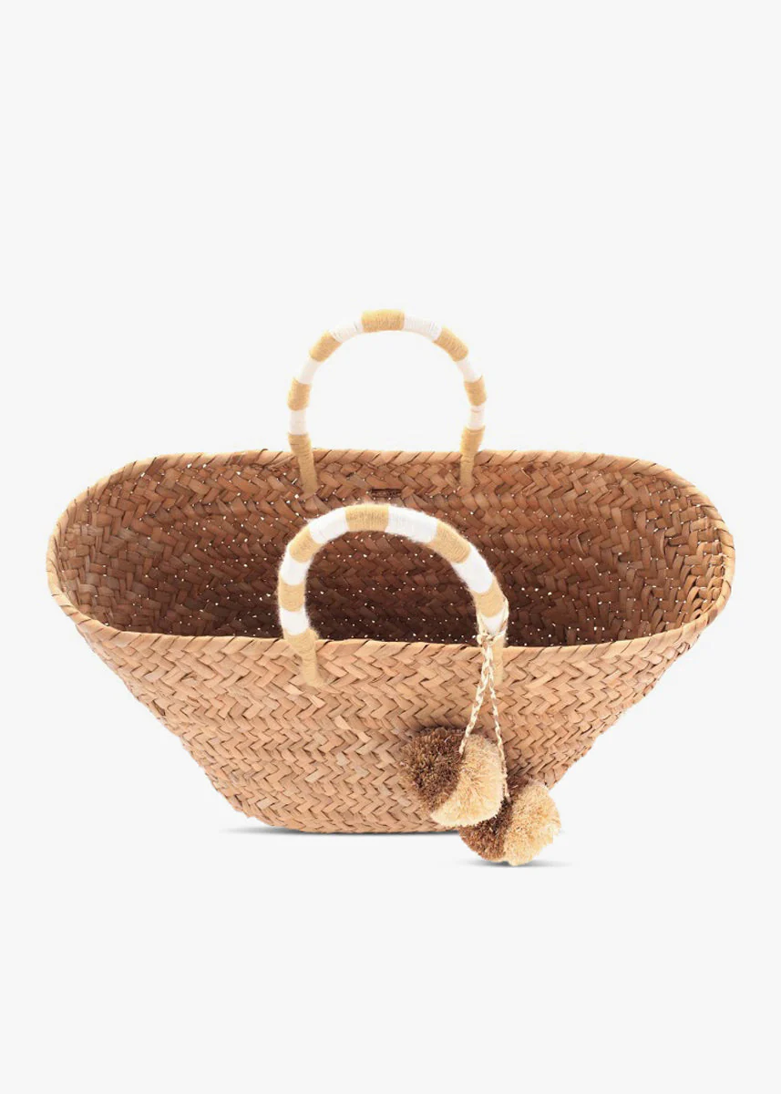 St Tropez Pom Pom Straw Tote - Image 2