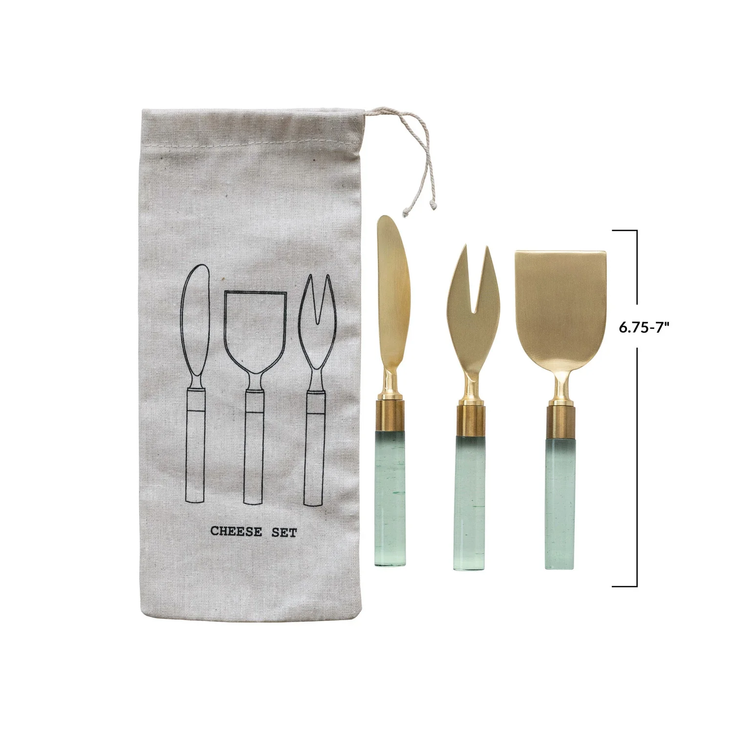 Stainless Steel Cheese Utensils w/ Resin Handles - Image 3