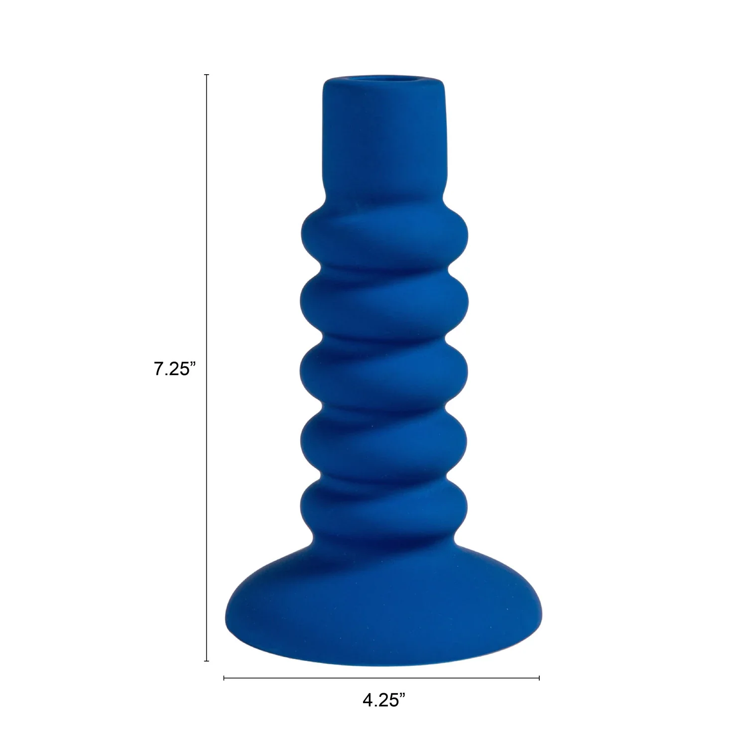Stoneware Taper Holder, Latex Glaze, Blue - Image 2