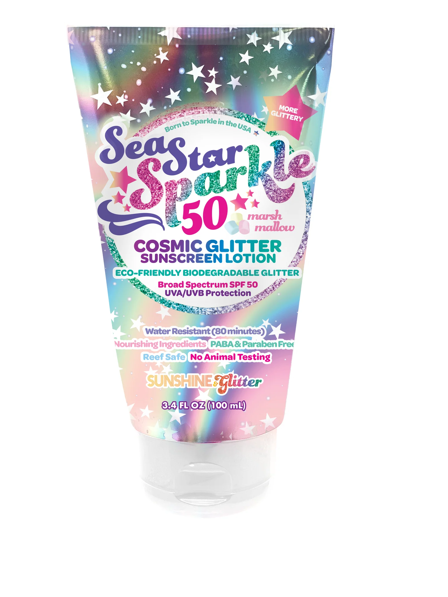 Sunshine & Glitter - Sea Star Sparkle Cosmic Stardust SPF 50 Glitter Sunscreen - Image 4