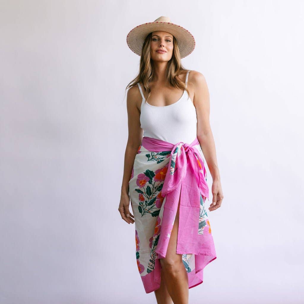 Sunshine Tienda - Pink Flower Sarong - Image 3