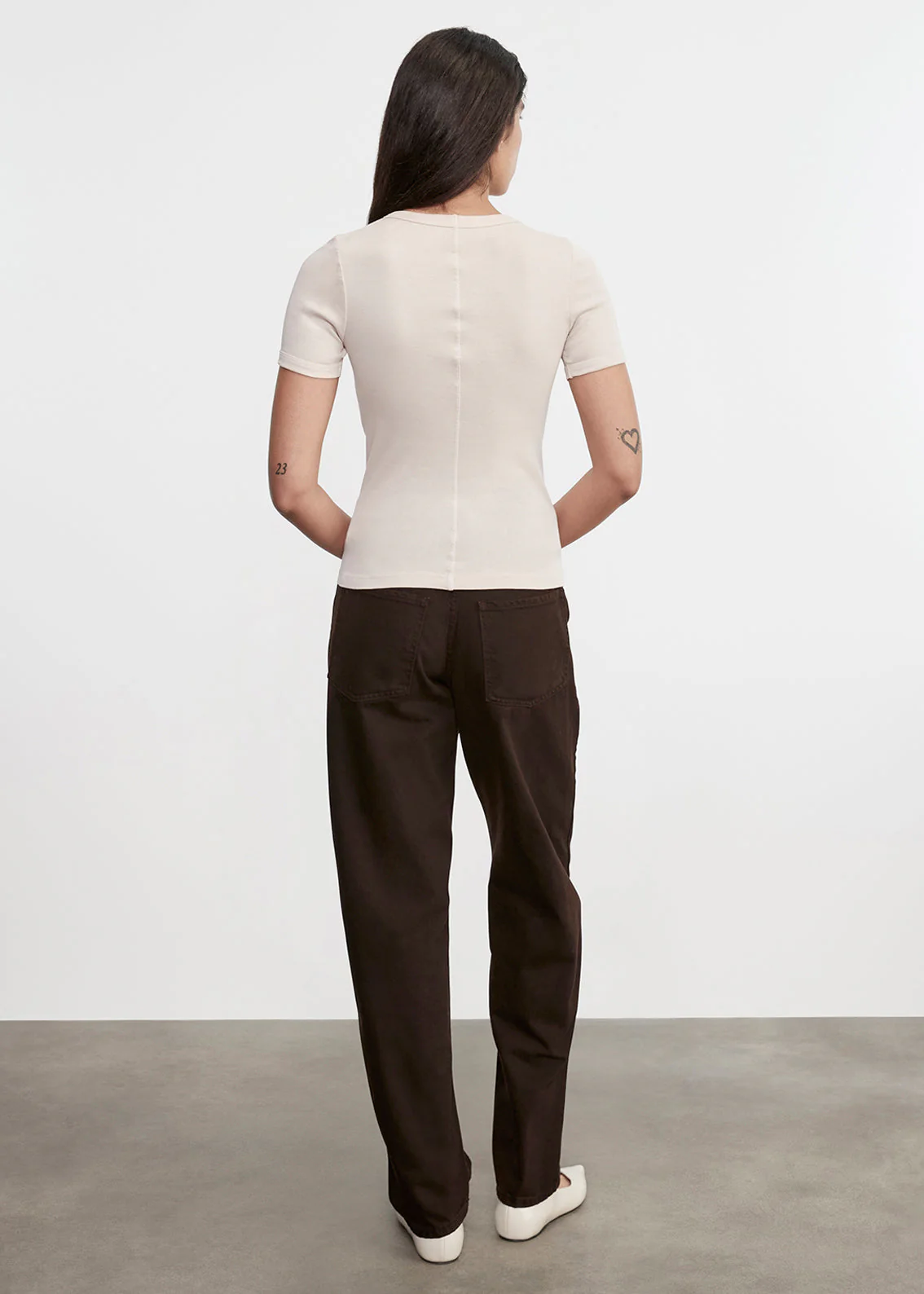 Enza Costa - Supima Cotton New Classic Short Sleeve Tee - Parchment - Image 4