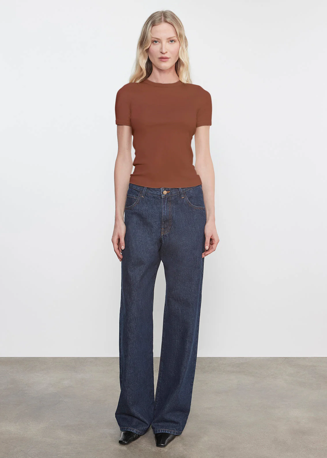 Enza Costa - Supima Cotton New Classic S/S Tee - Nutmeg - Image 2
