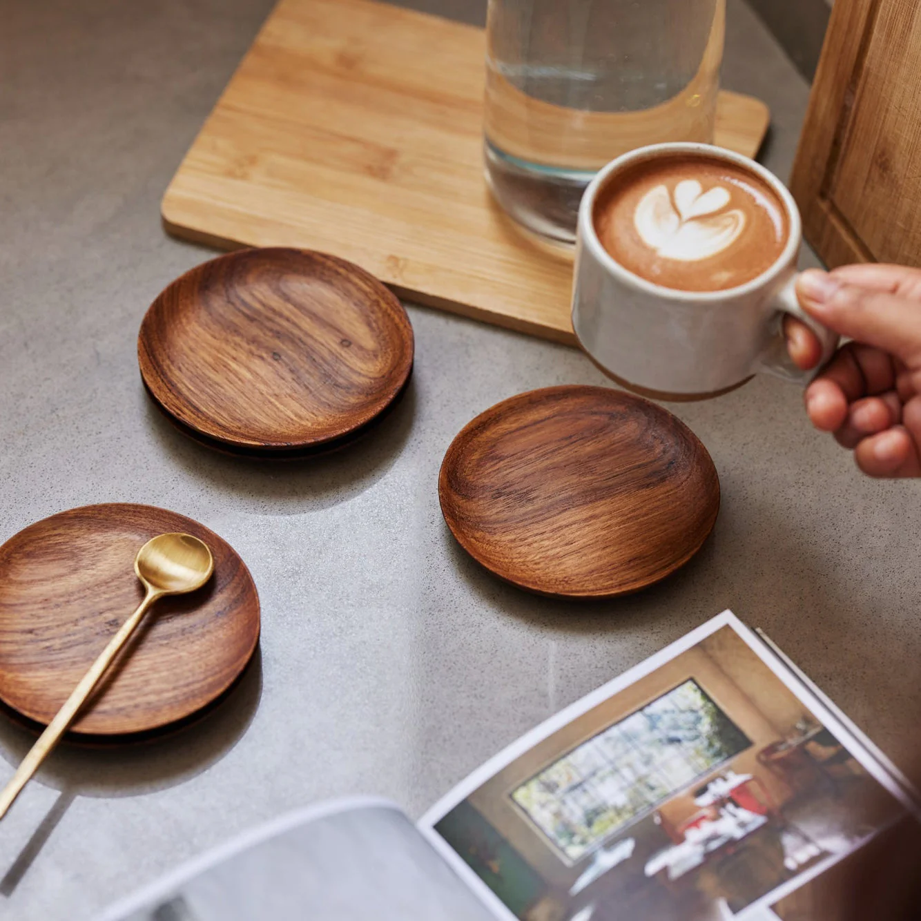 Teak Coasters (Set of 4) - Image 5