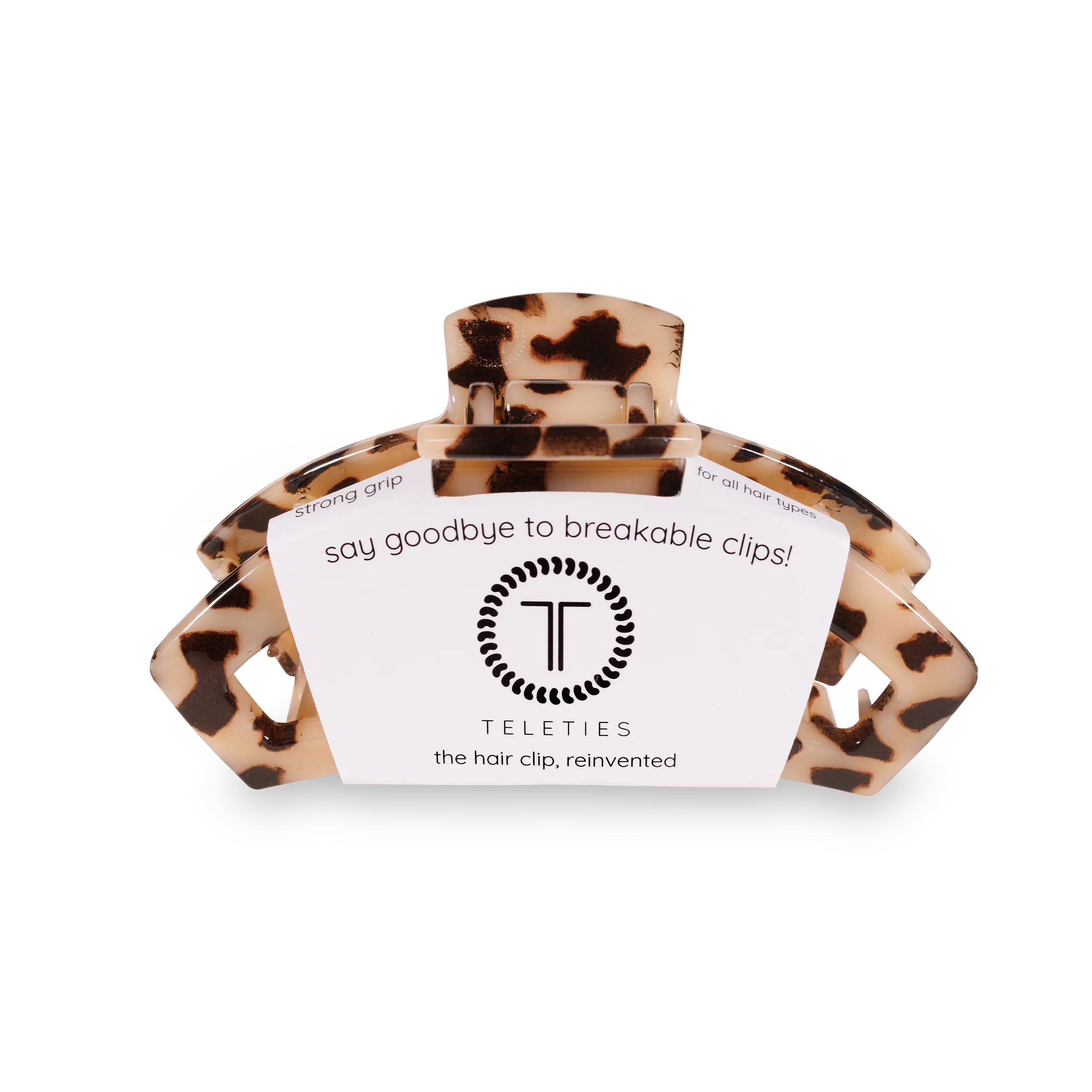 TELETIES - Open Hair Clip - Medium - Blonde Tortoise - Image 2