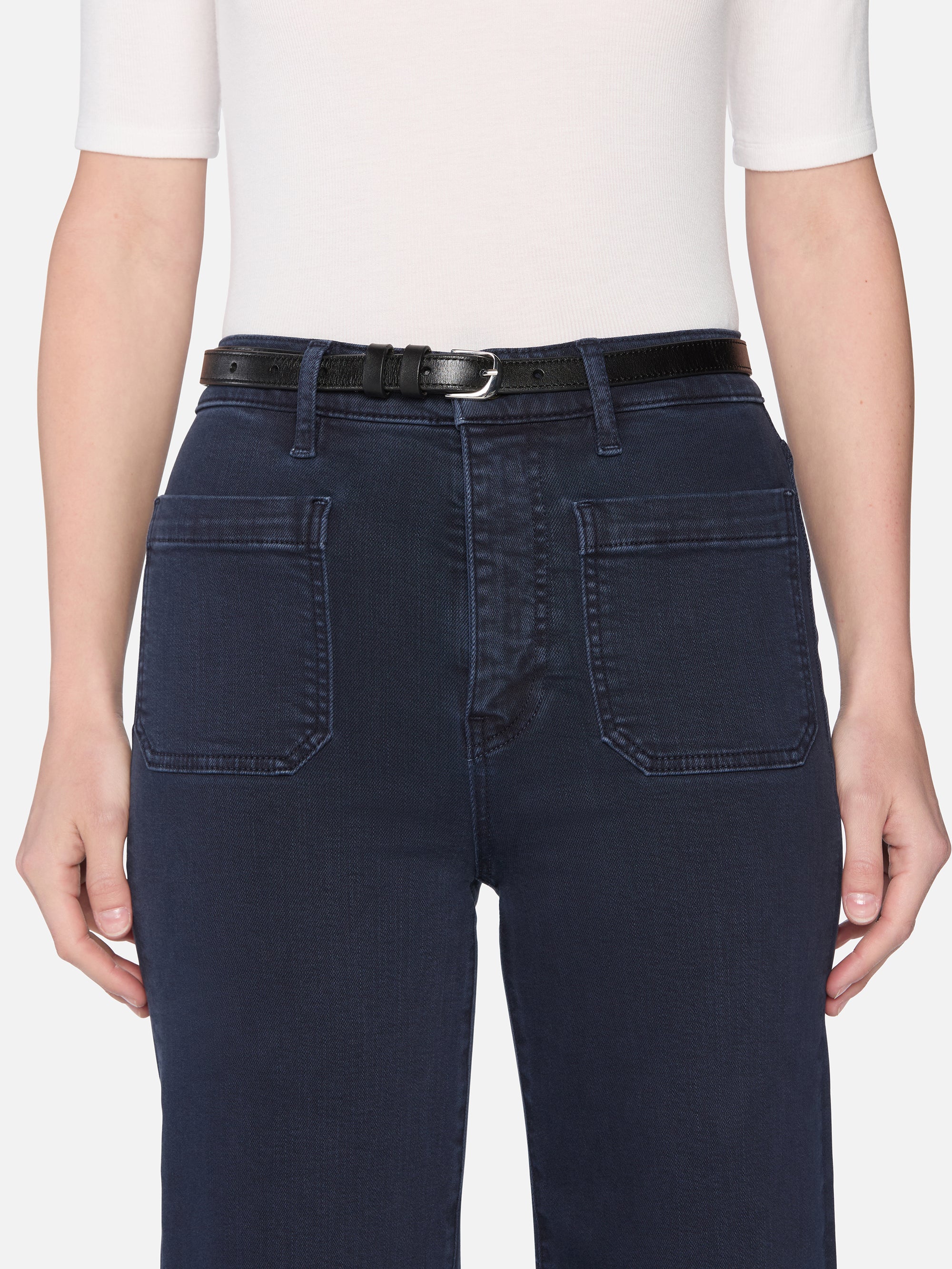 FRAME - The Anchor Pant - Navy Raw Fray - Image 3