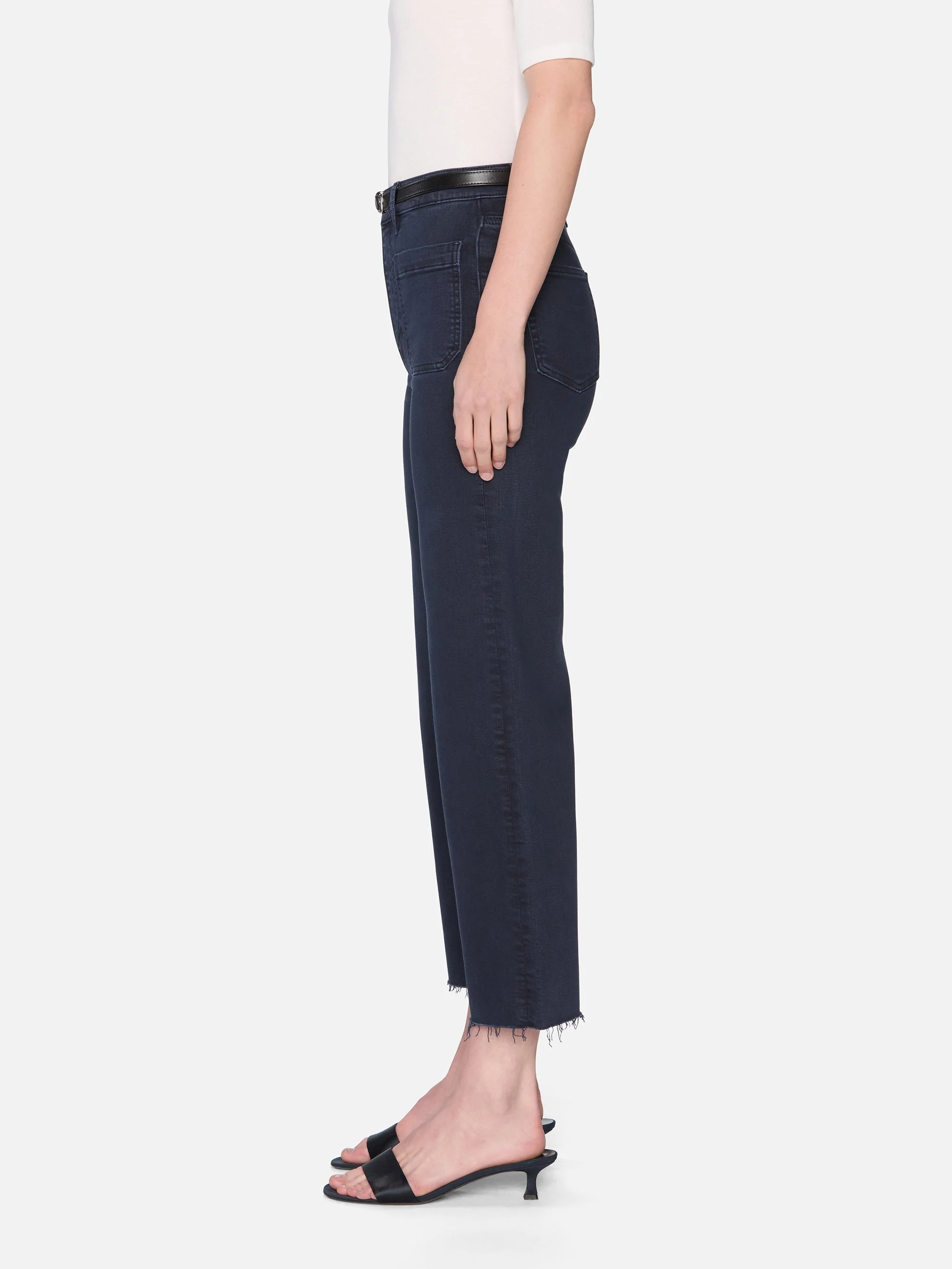 FRAME - The Anchor Pant - Navy Raw Fray - Image 4