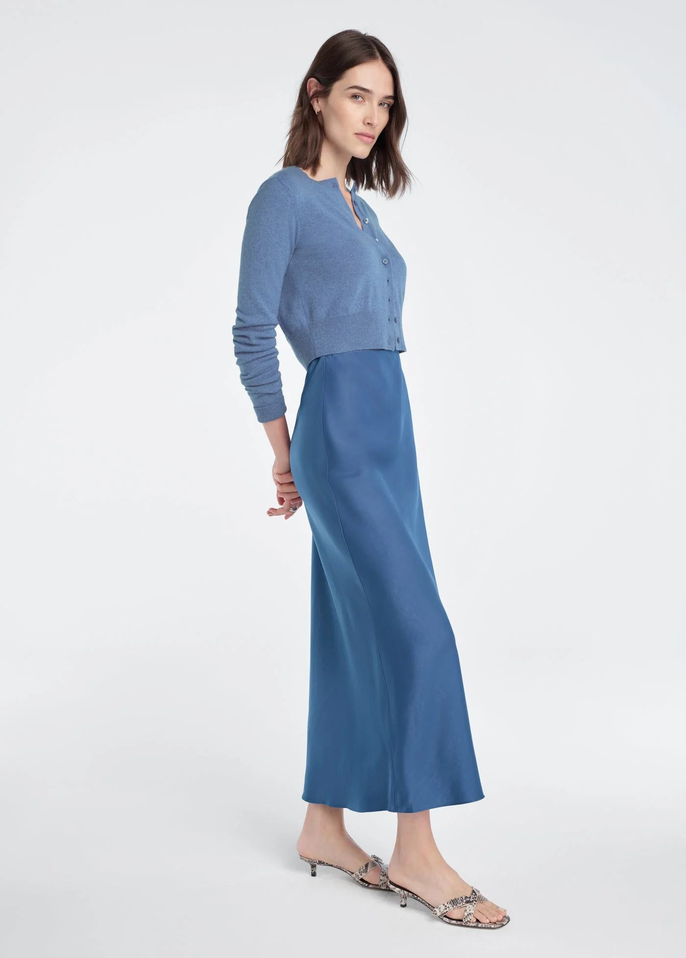 Favorite Daughter - The Cropped Rebecca Cardigan - River Blue - Image 4