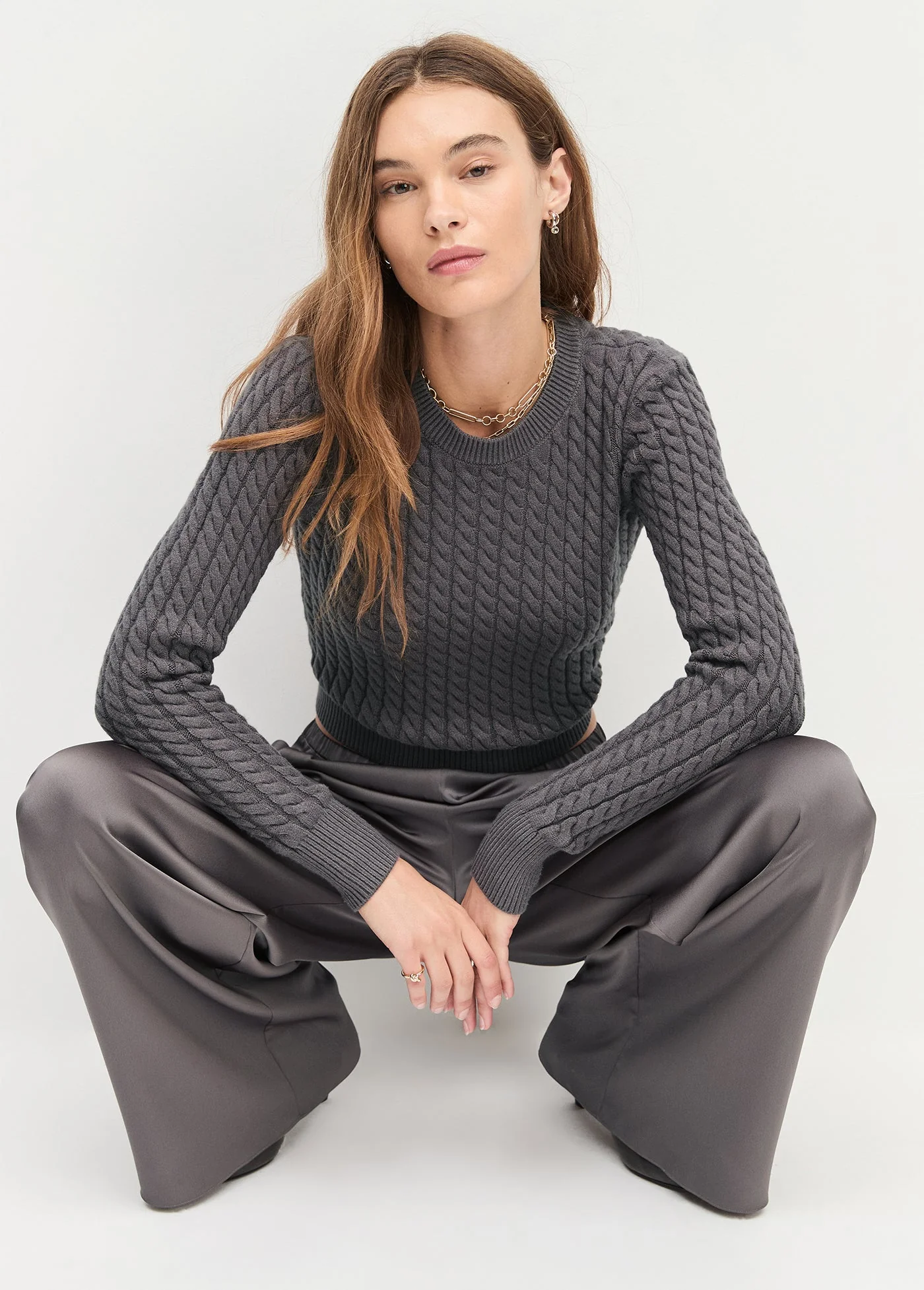 Favorite Daughter - The Effortless Wide Leg Pant - Grey Shadow - Image 3