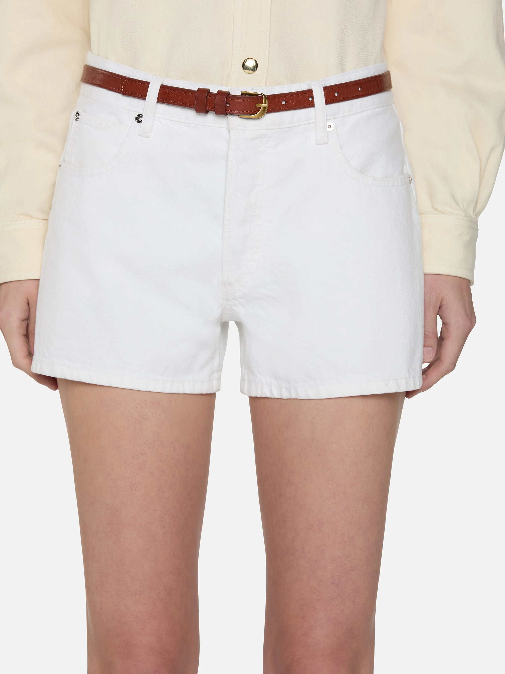 FRAME - The Hang Short - White - Image 4