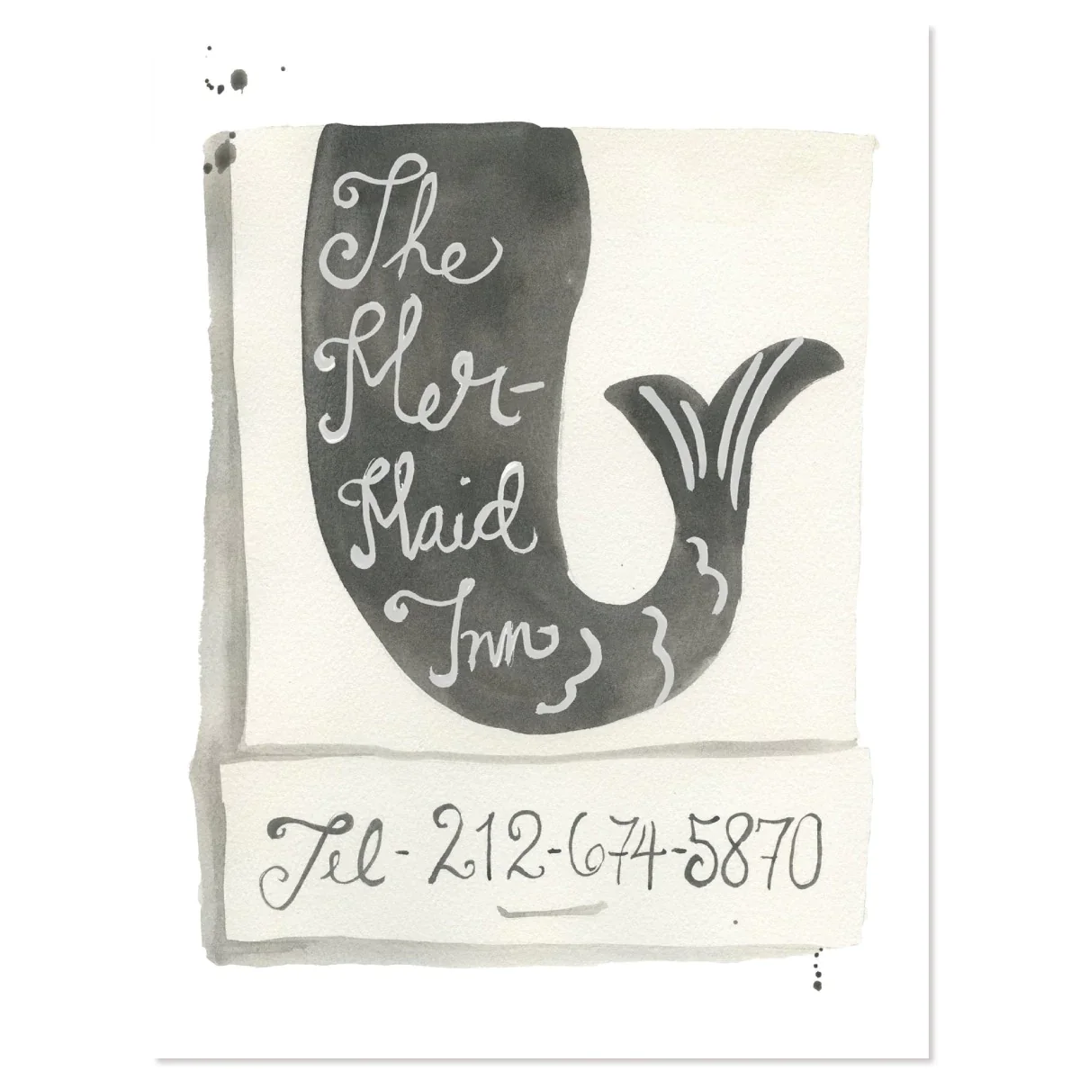 The Mermaid Inn Matchbook Watercolor Print