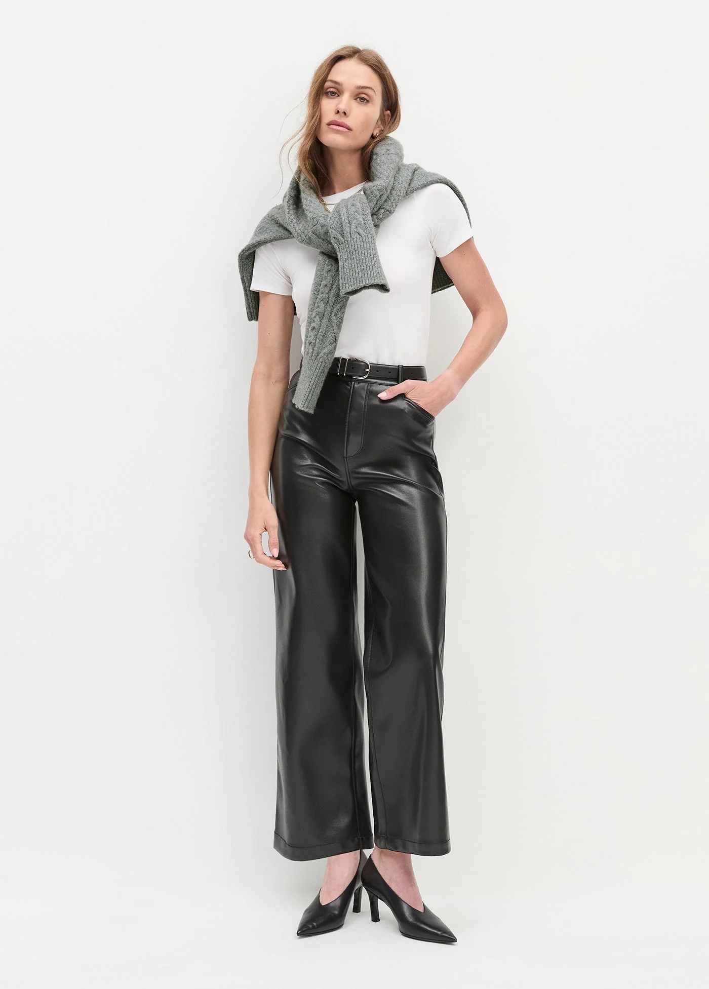 Favorite Daughter - The Mischa Super High Rise Wide Leg Ankle - Raven - Image 4