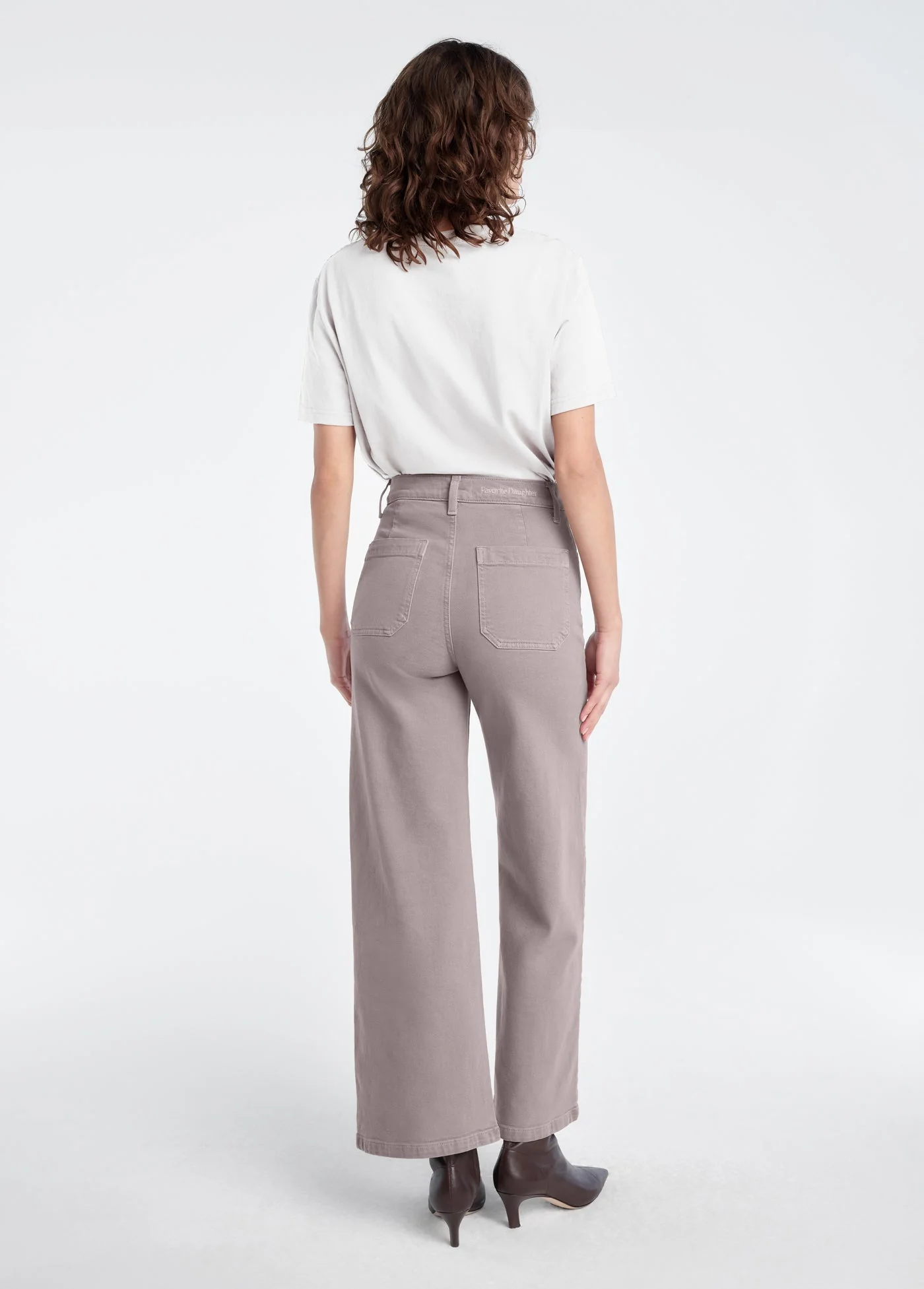 Favorite Daughter - The Mischa Super High Rise Wide Leg Ankle - Soft Taupe - Image 4