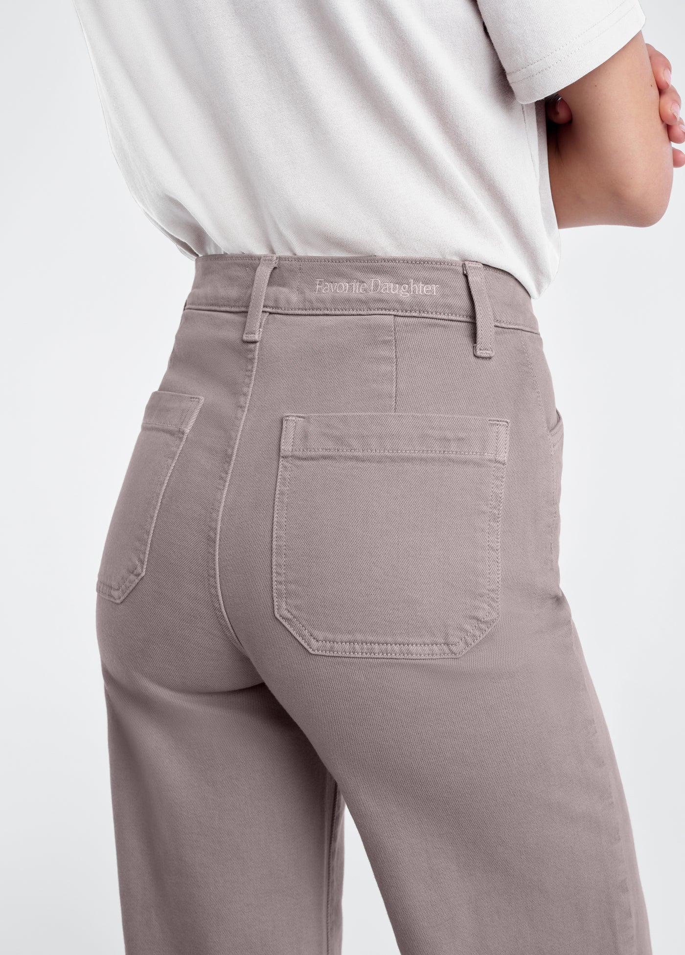 Favorite Daughter - The Mischa Super High Rise Wide Leg Ankle - Soft Taupe - Image 5