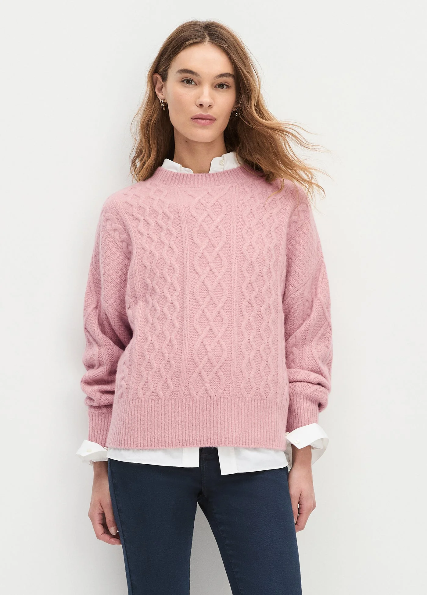 Favorite Daughter - The Oversized Cable Sweater - Whimsical Rose
