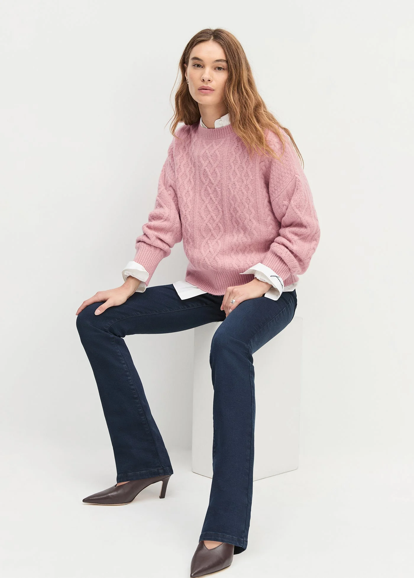 Favorite Daughter - The Oversized Cable Sweater - Whimsical Rose - Image 3