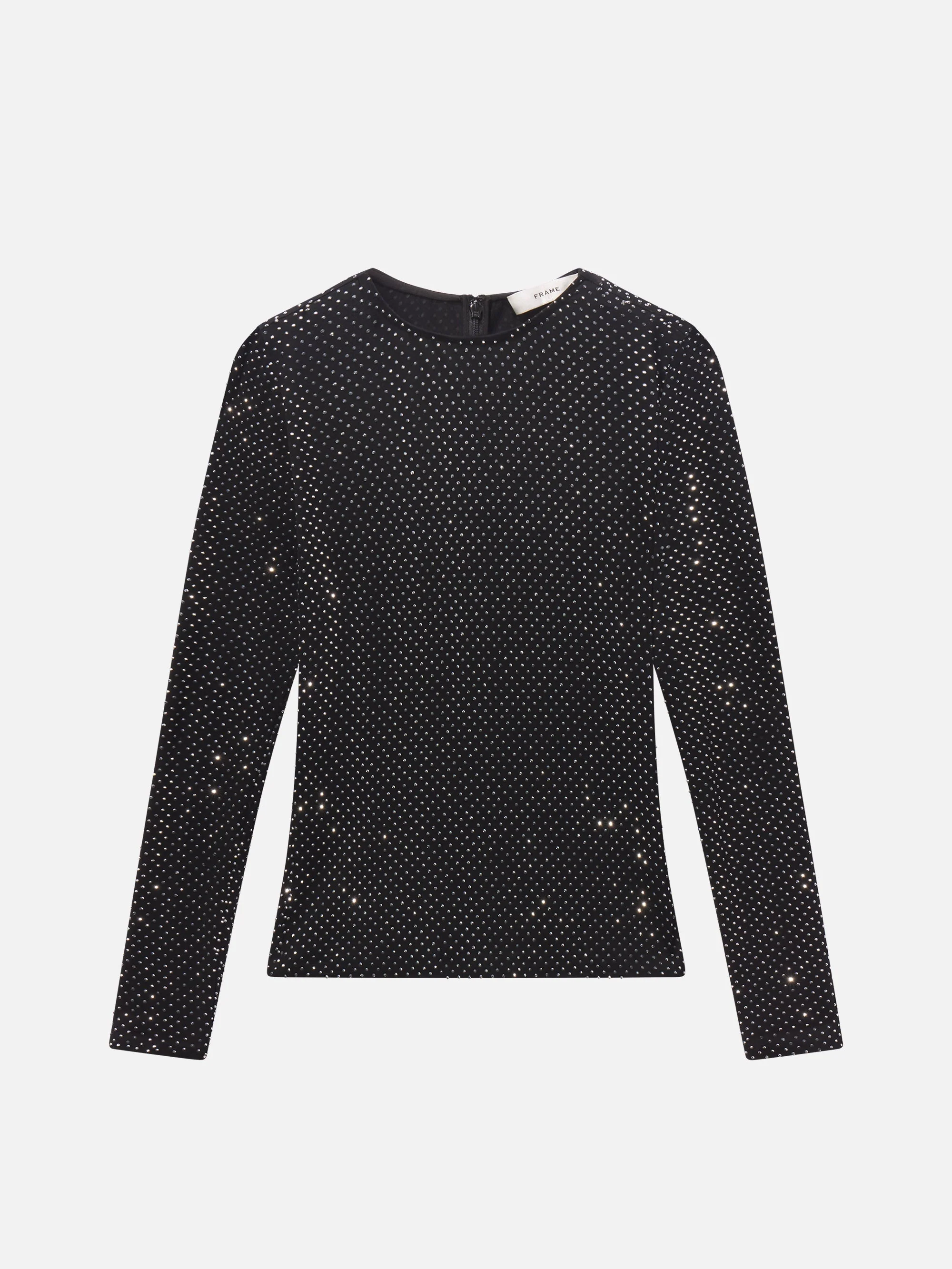 FRAME - The Rhinestone Jersey Top - Black