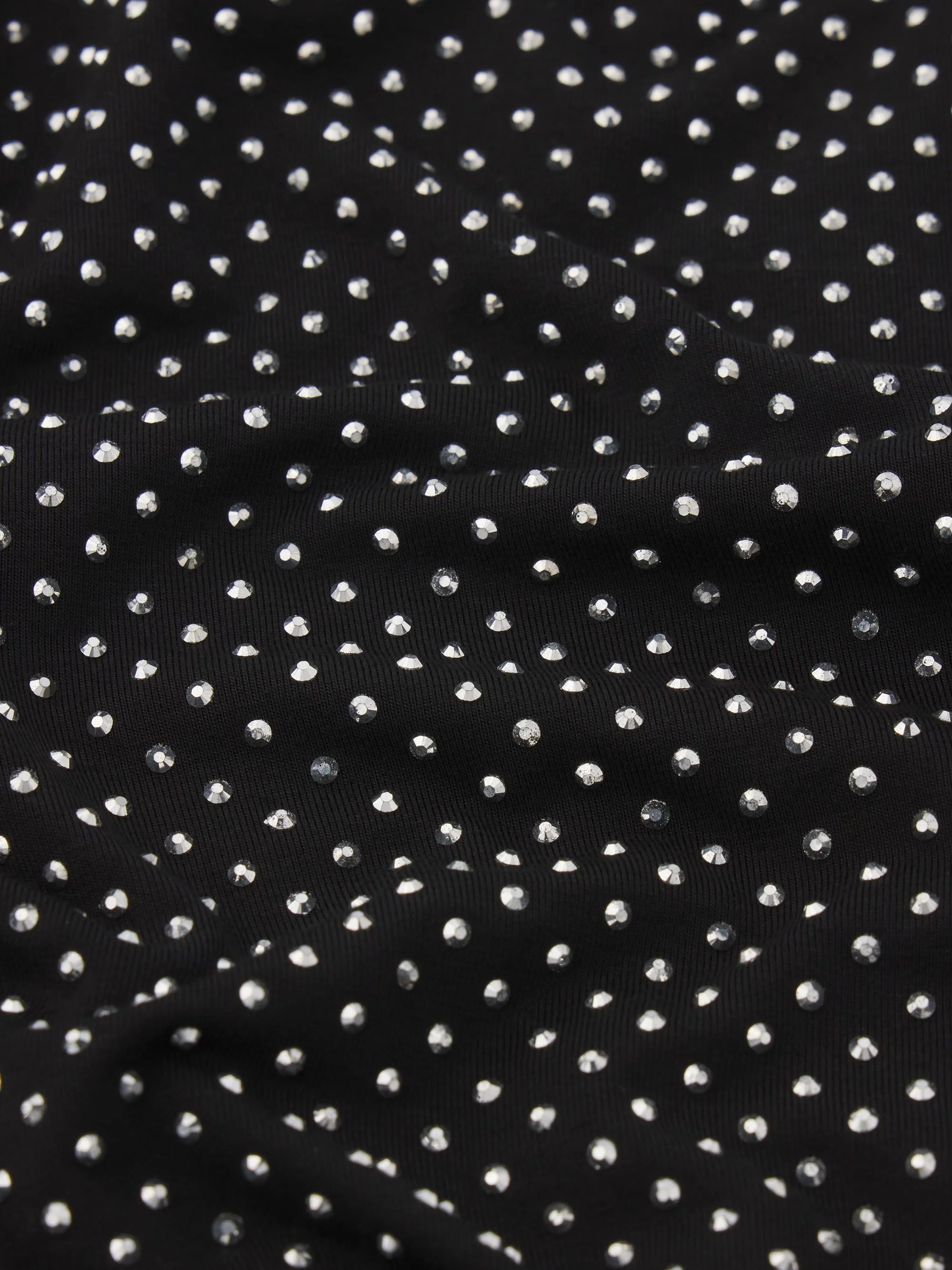 FRAME - The Rhinestone Jersey Top - Black - Image 7