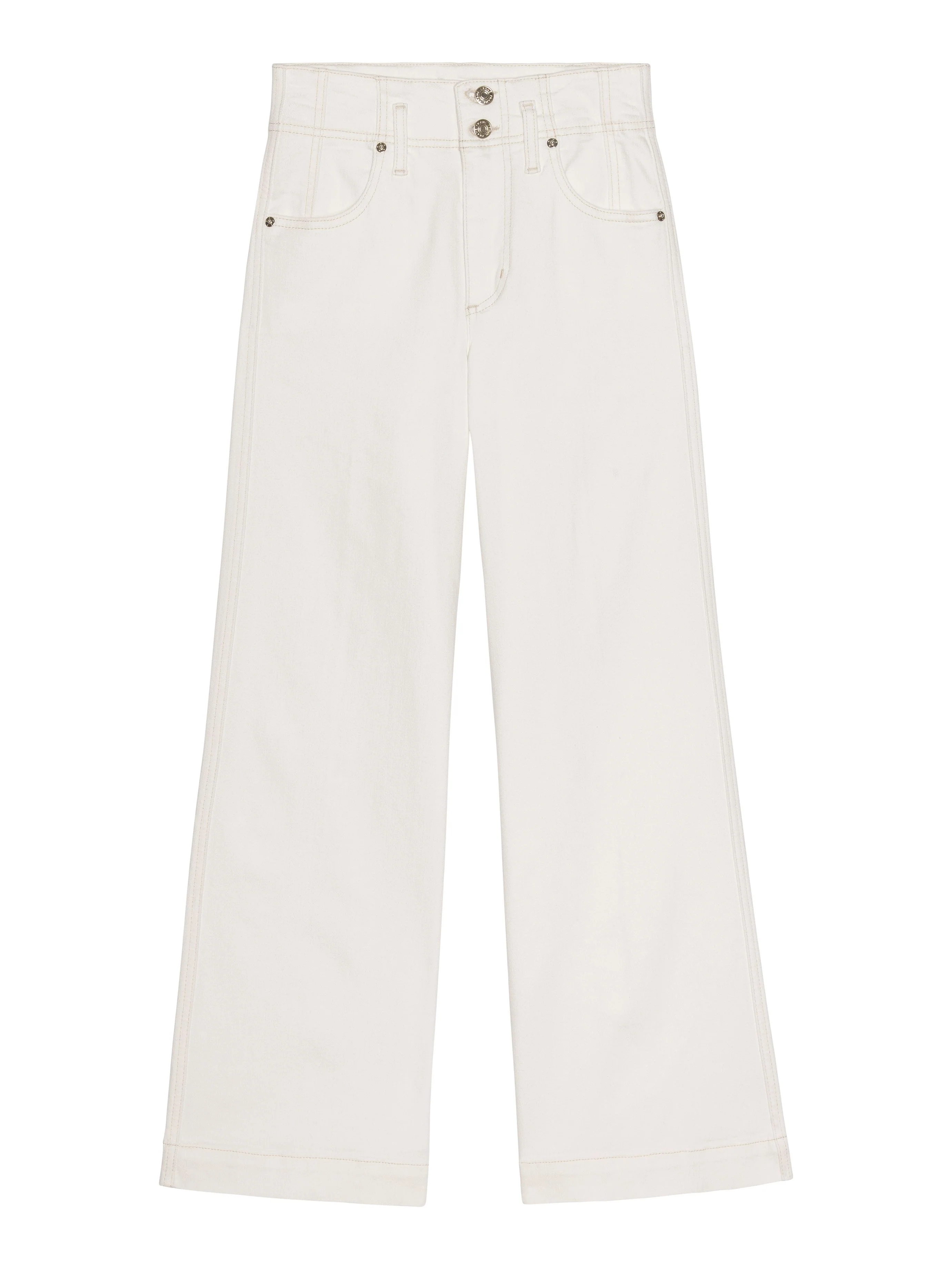 FRAME - The Seamed Wide Trouser Crop - Au Natural Clean