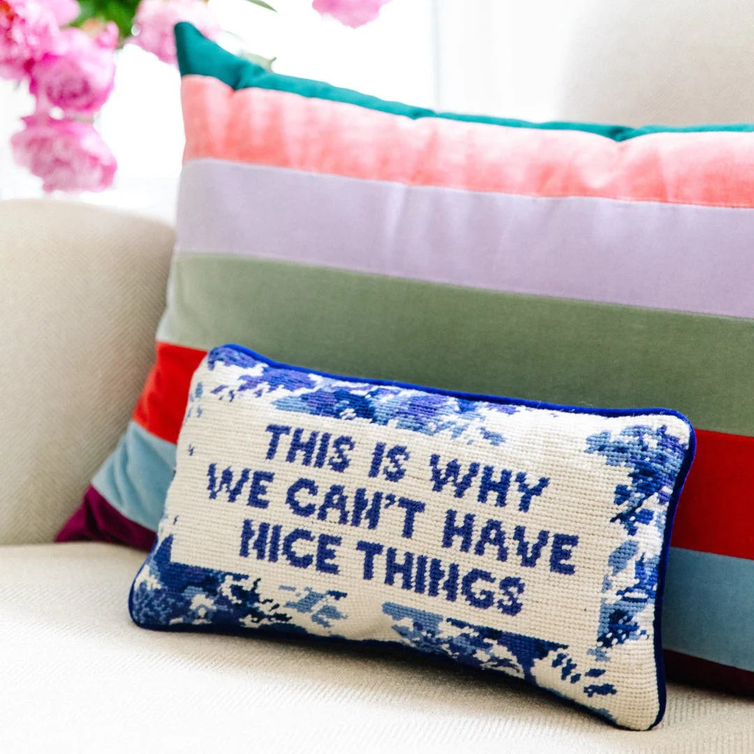 Nice Things Needlepoint Pillow - Image 2
