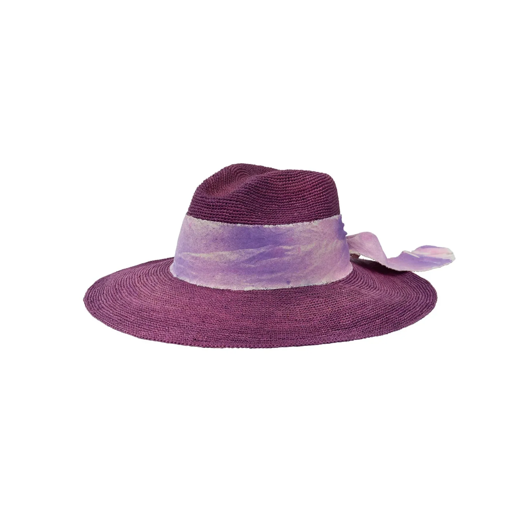 Artesano - Tika Wide Brim Hat - Dark Orchid/Dyed Band