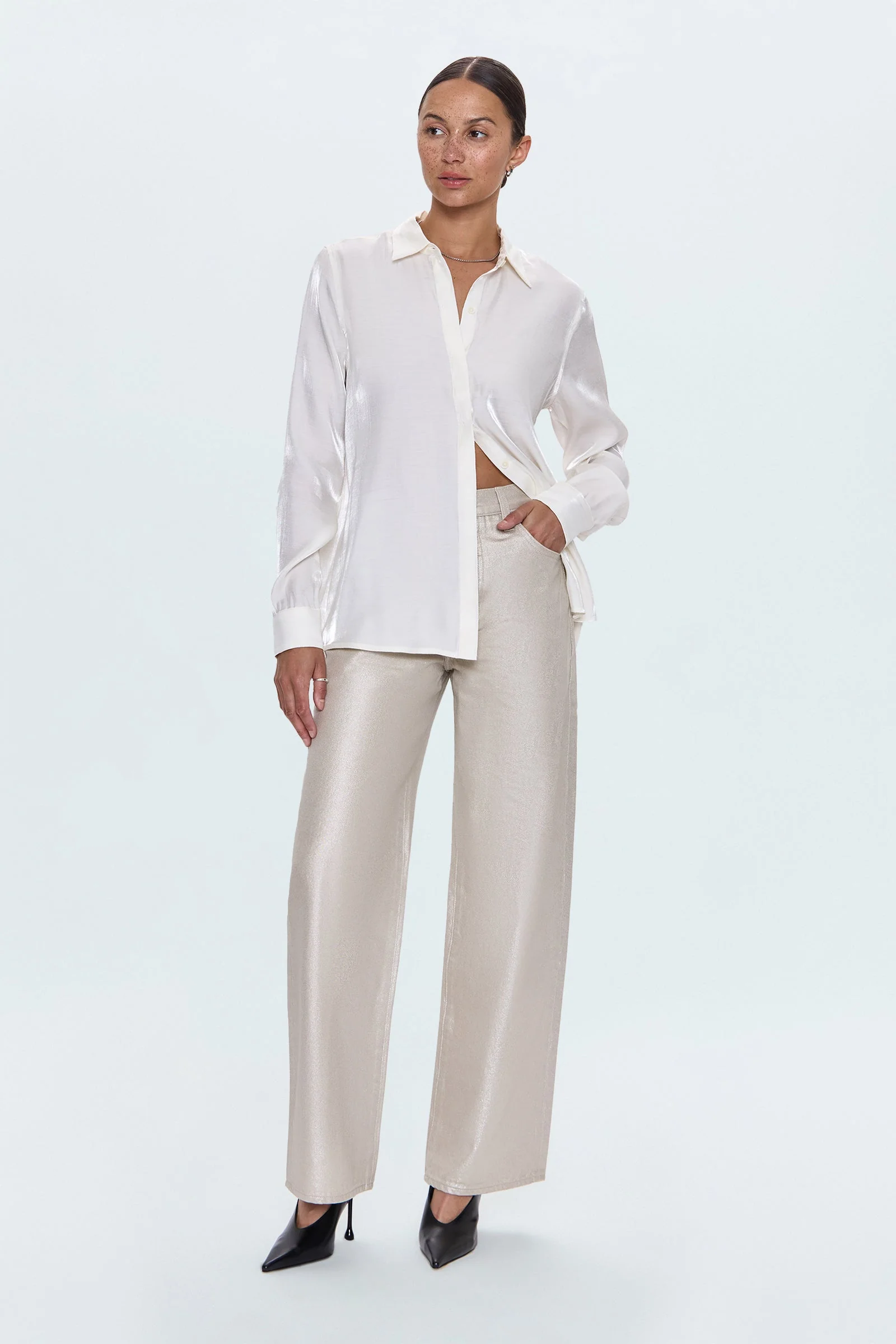 Pistola - Tilda Long Sleeve Button Up - Ecru - Image 6