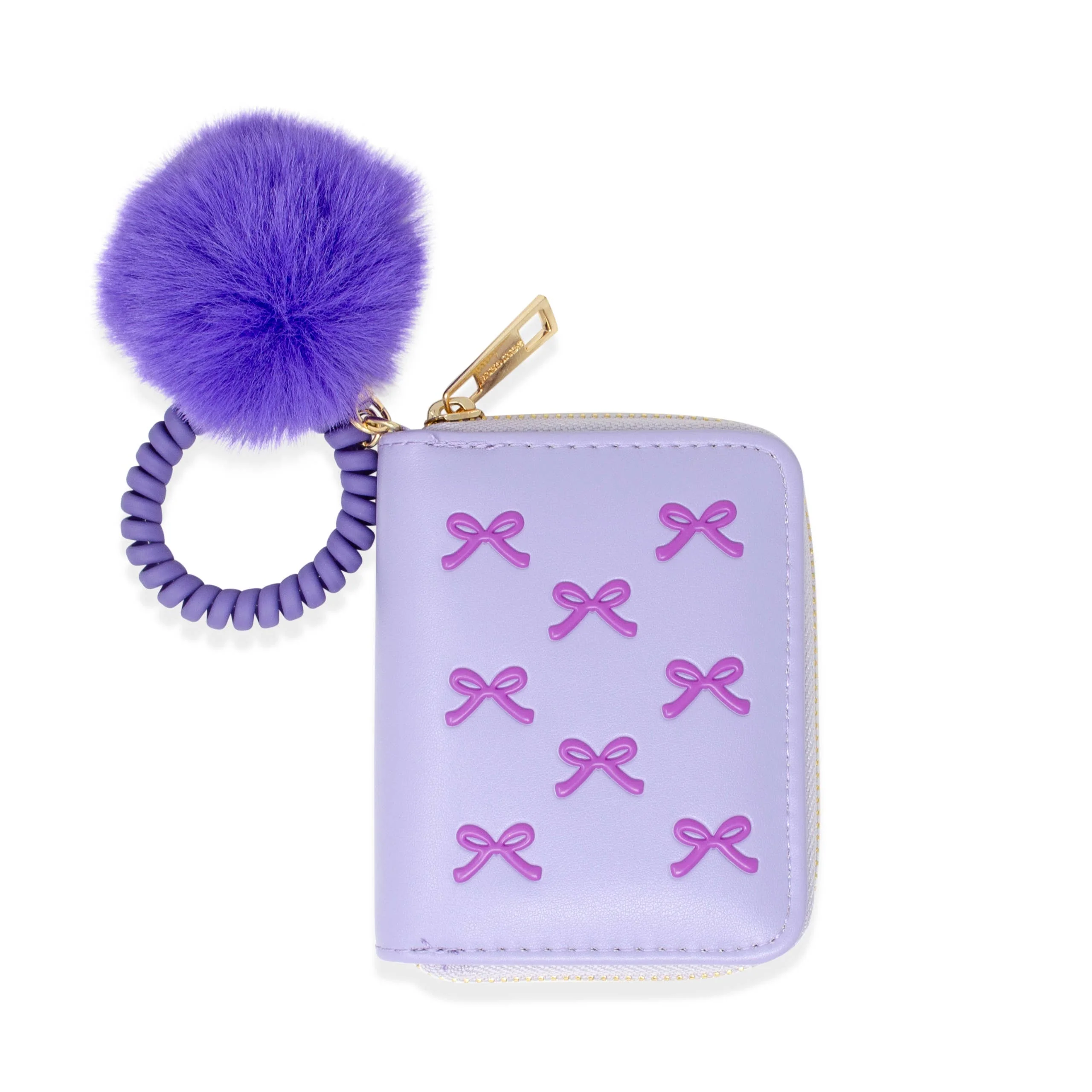3D Bow Pom Pom Zip Wallet - Image 3