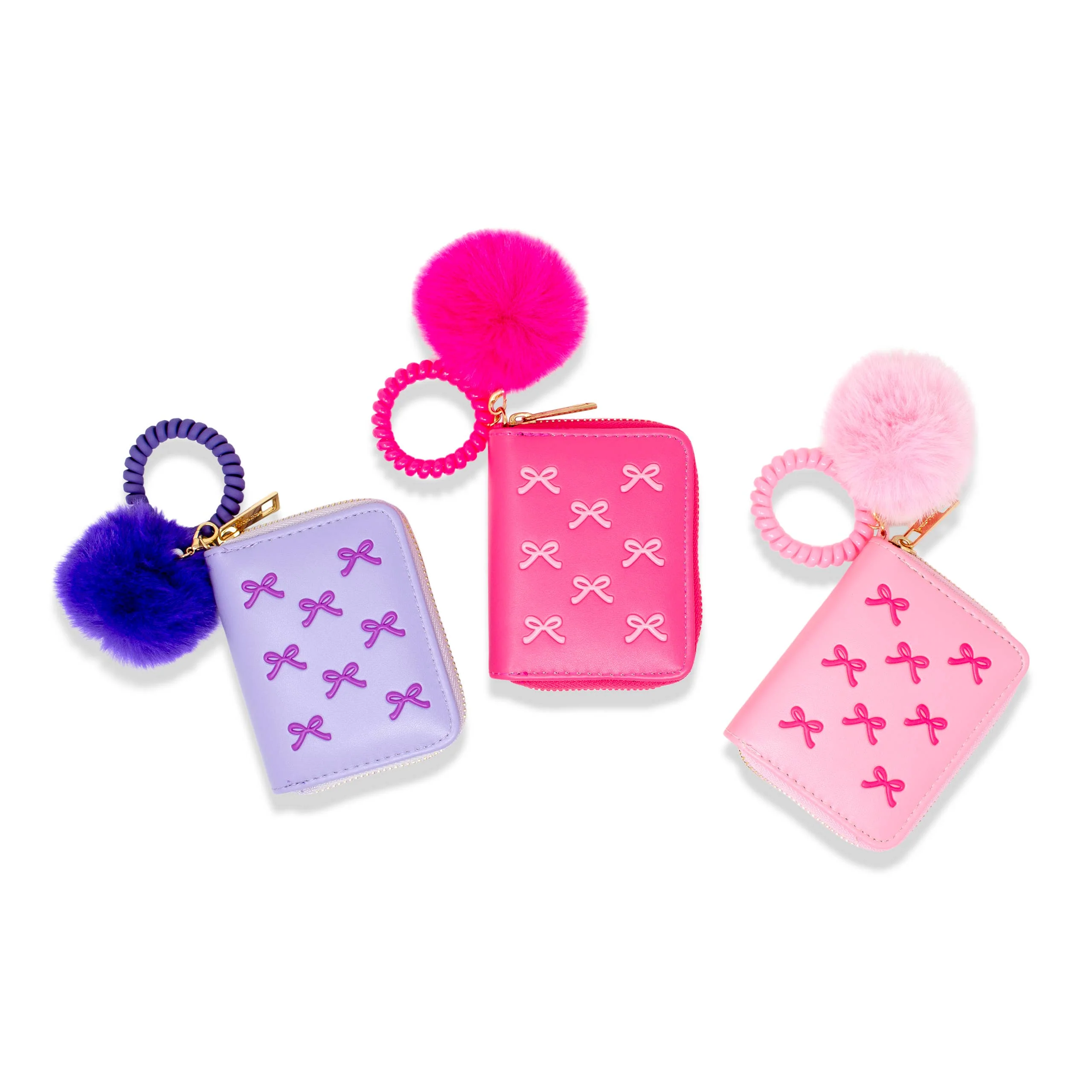3D Bow Pom Pom Zip Wallet - Image 4