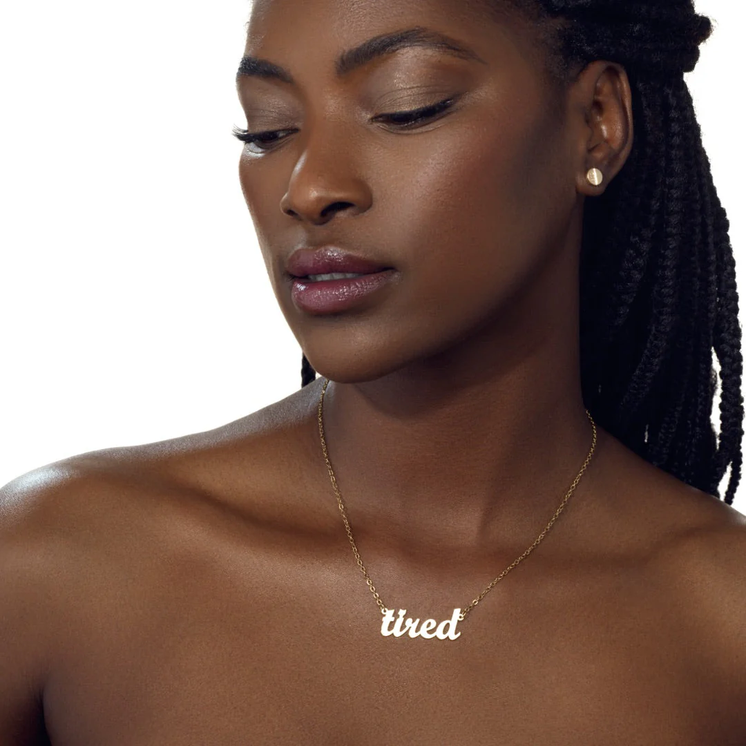 "tired" Nameplate Necklace - Image 2