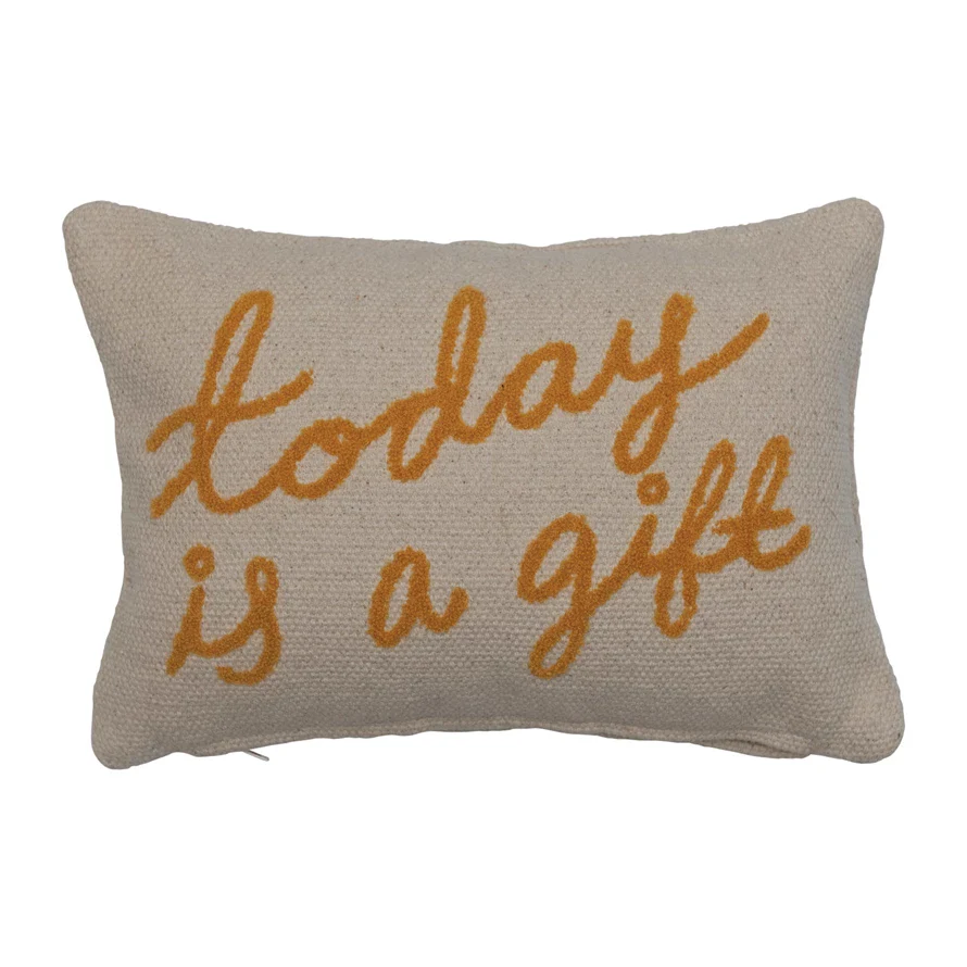 "Today is a Gift" Lumbar Pillow - Image 3