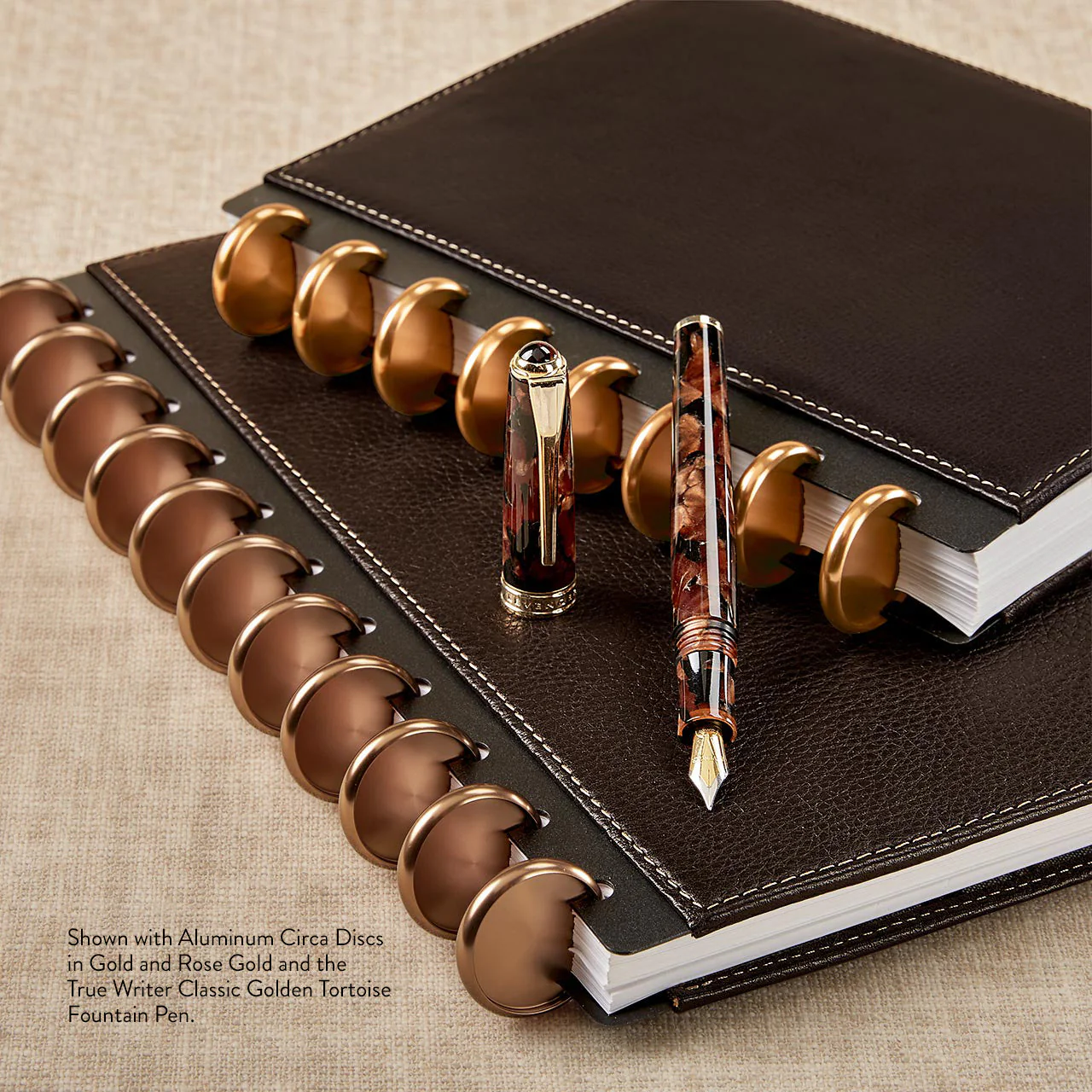 True Writer Classic Golden Dark Tortoise Fountain Pen - Image 7