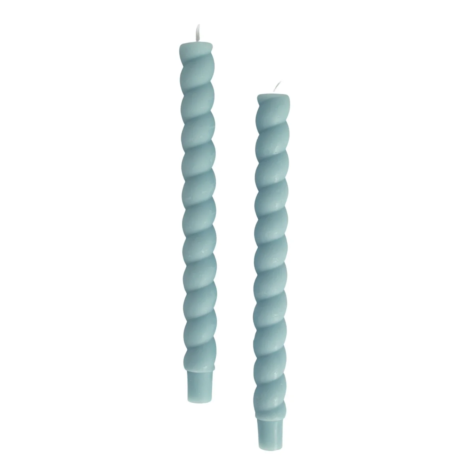 Unscented Twisted Taper Candles in Box - Blue, Set of 2 - Image 2
