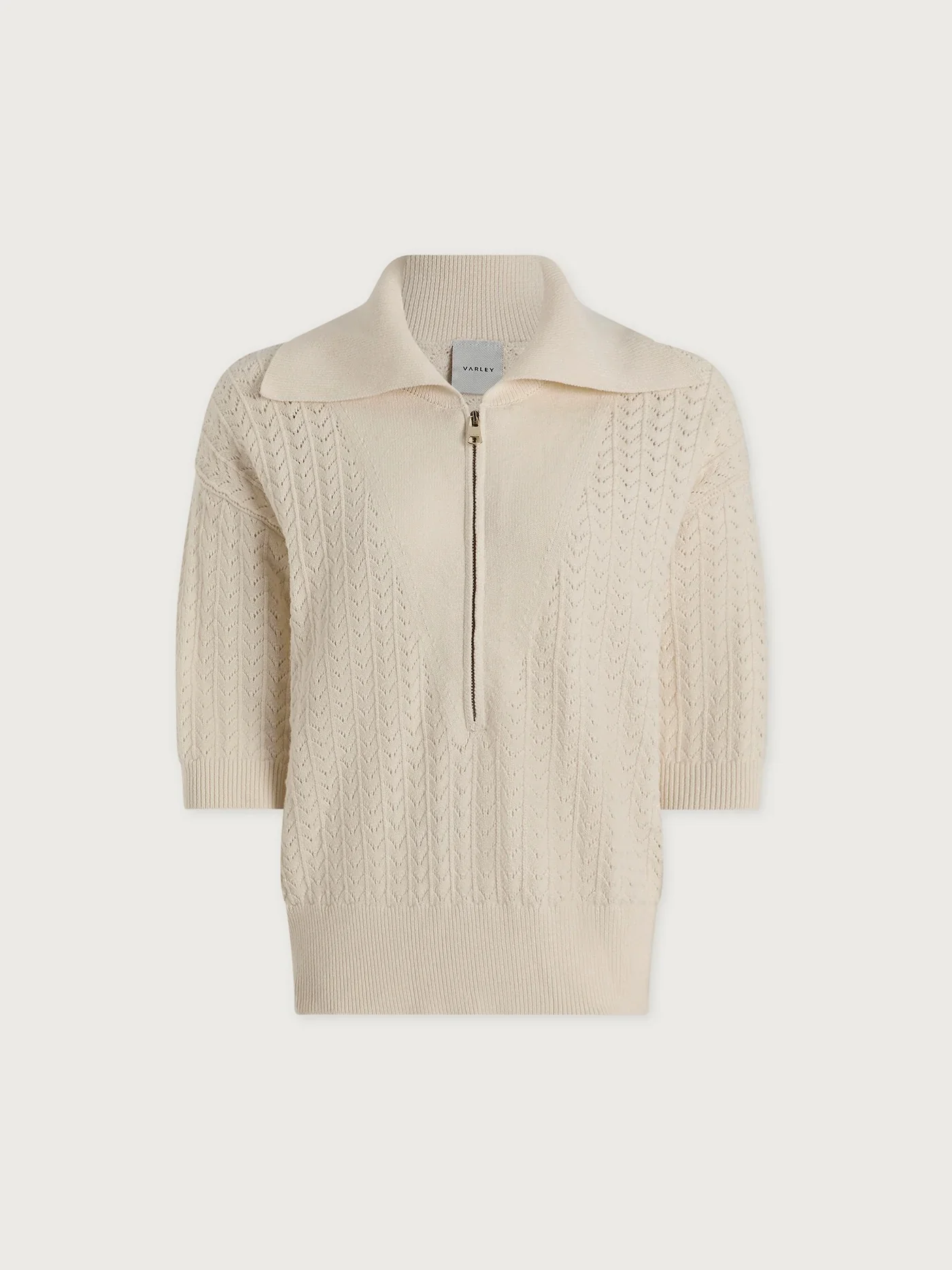 Varley - Arney Half-Zip Knit Polo - Egret - Image 6