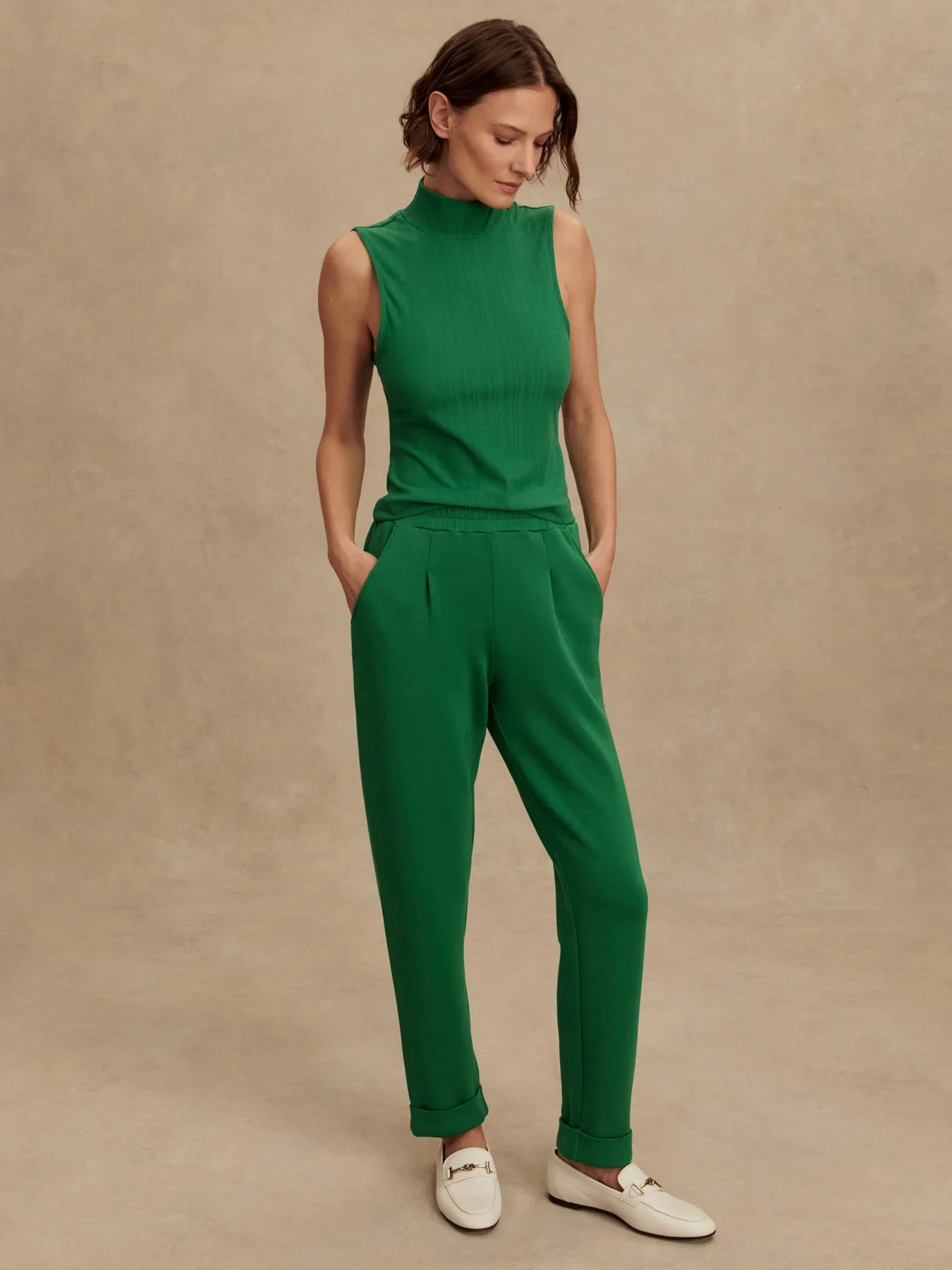 Varley - Caley Fitted Rib Tank - Verdant Green - Image 4