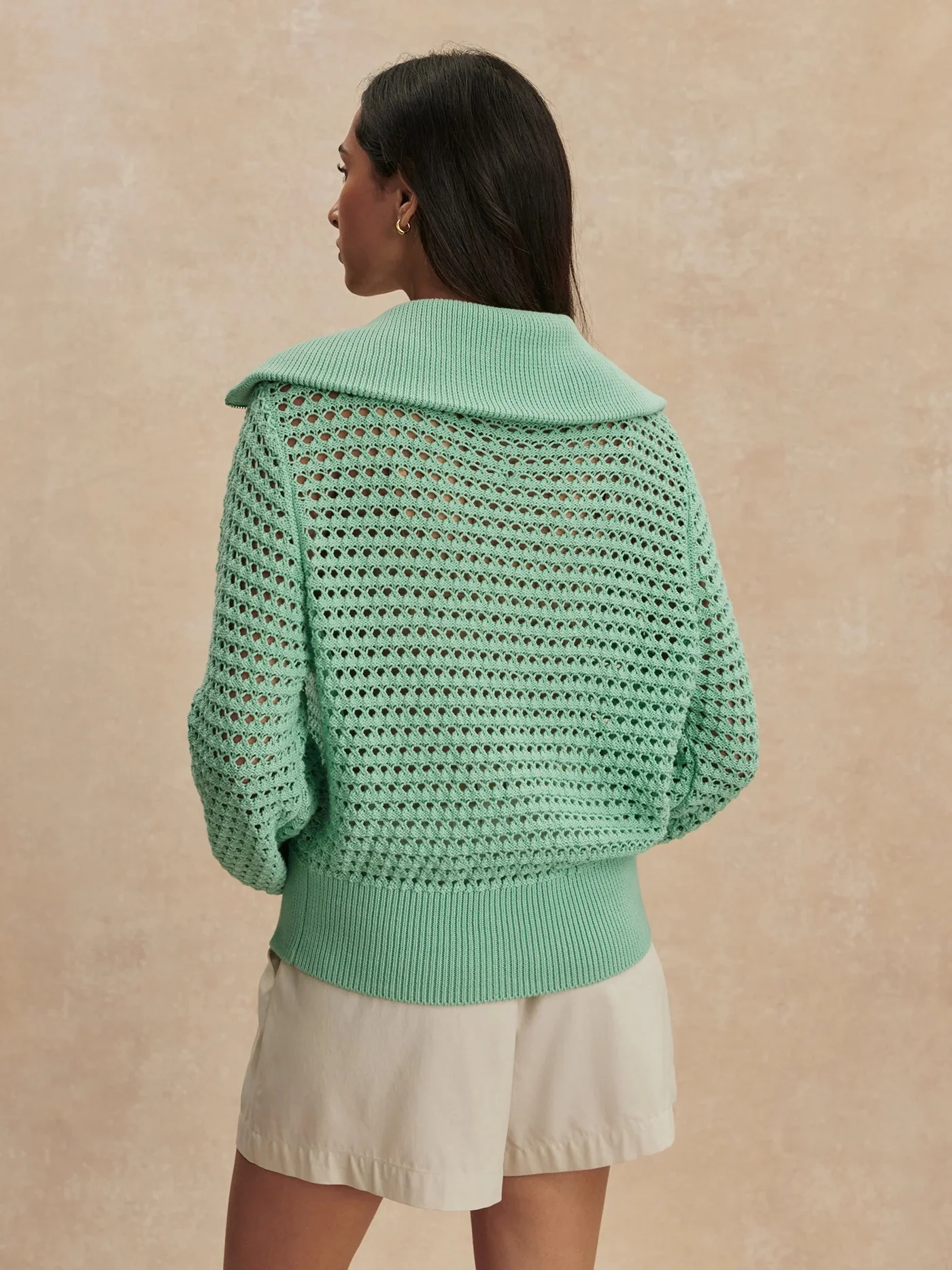 Varley - Eloise Full Zip Knit - Dusty Jade Green - Image 5
