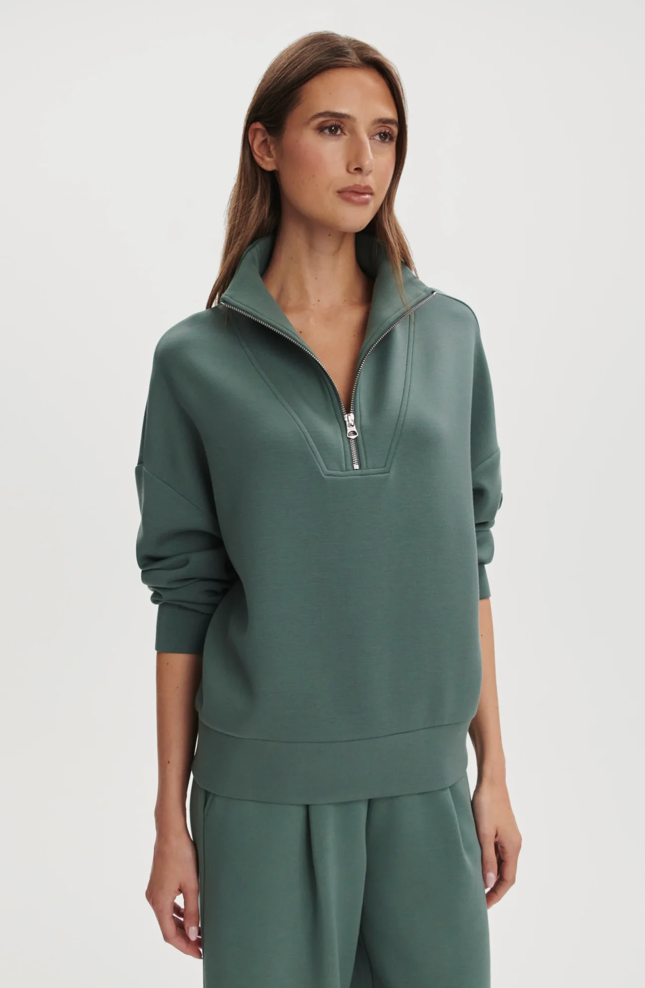 Varley - Hawley Half Zip Sweat - Dark Forest - Image 8