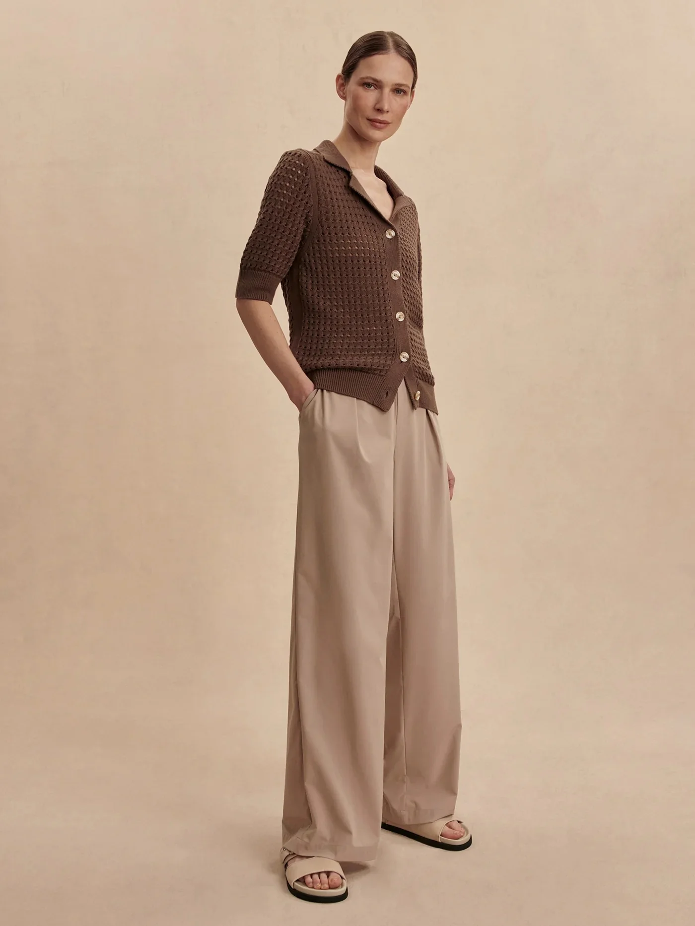 Varley - Kayson Wide Leg Pant 29.5 - Simply Taupe - Image 2