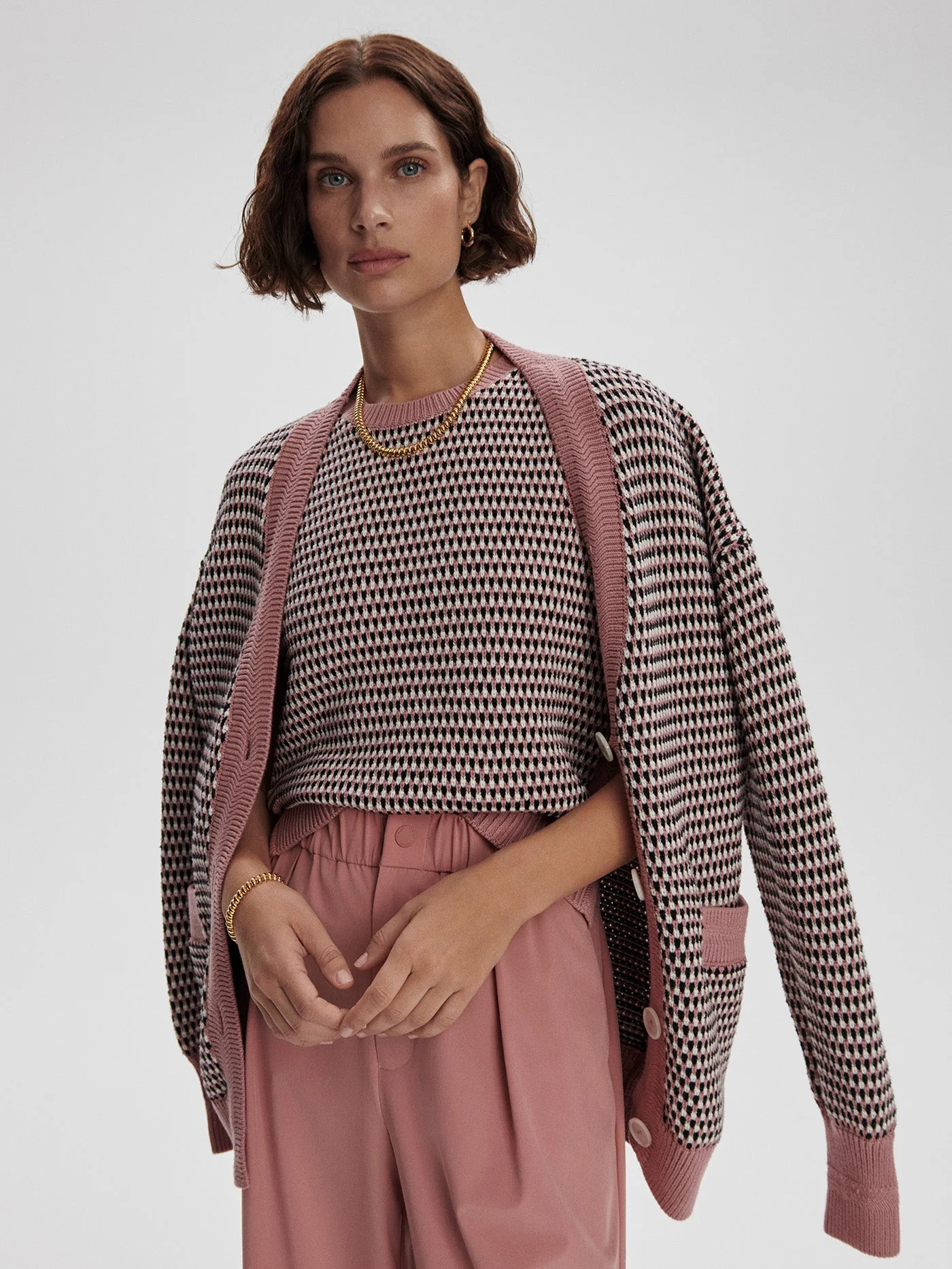 Varley - Knowles Textured Knit Vest - Woodrose Multi Stitch - Image 6