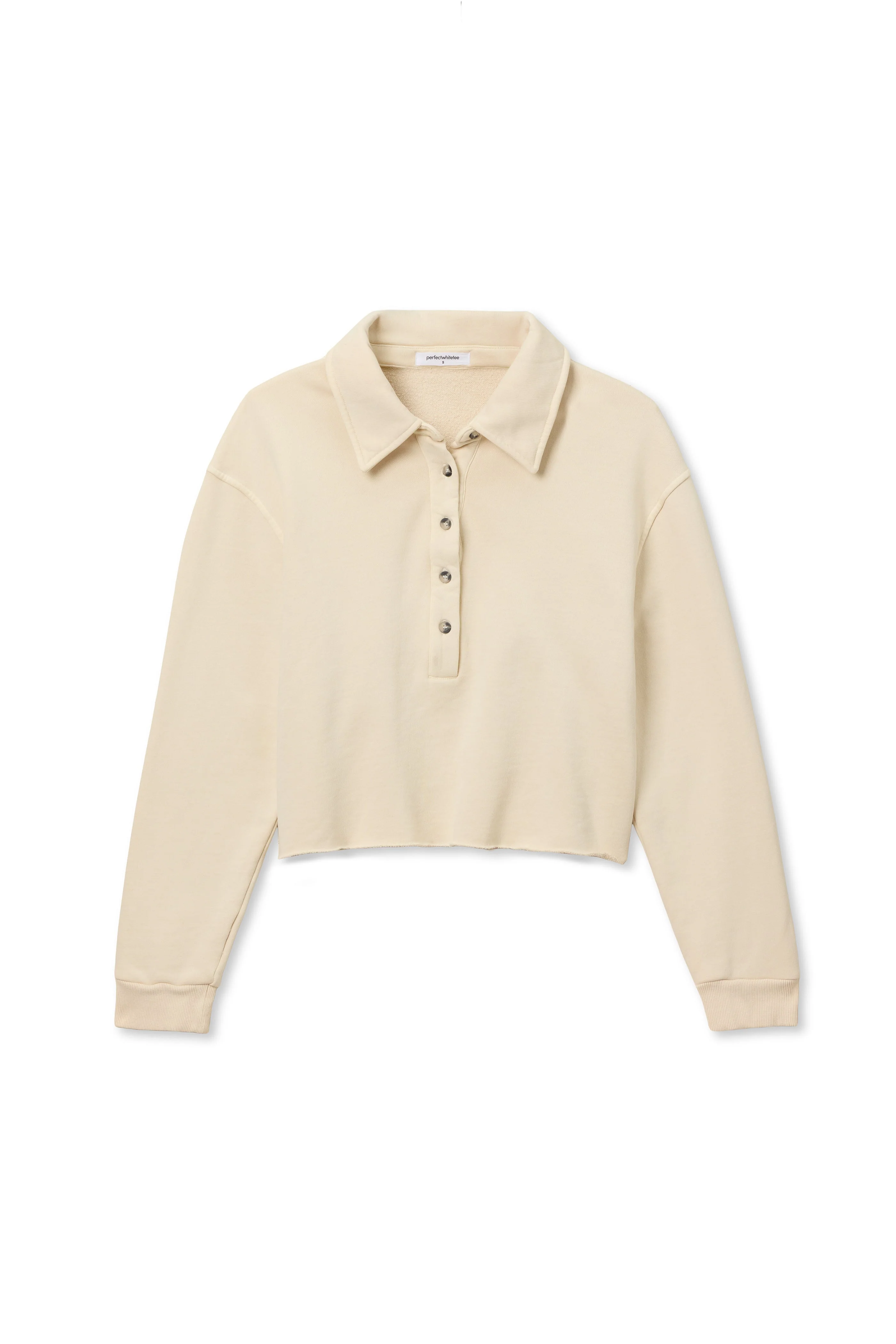 PerfectWhiteTee - Vinny Fleece Collared Sweatshirt –  Sugar - Image 2